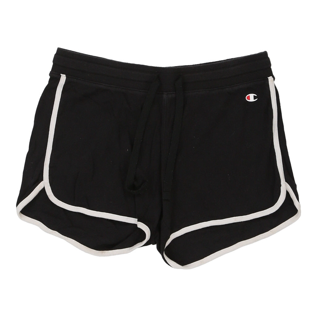 Champion Sport Shorts - Medium Black Cotton Refurbished - Thrifted (note: this is a term often used to describe second- refurbished available on Cerqular