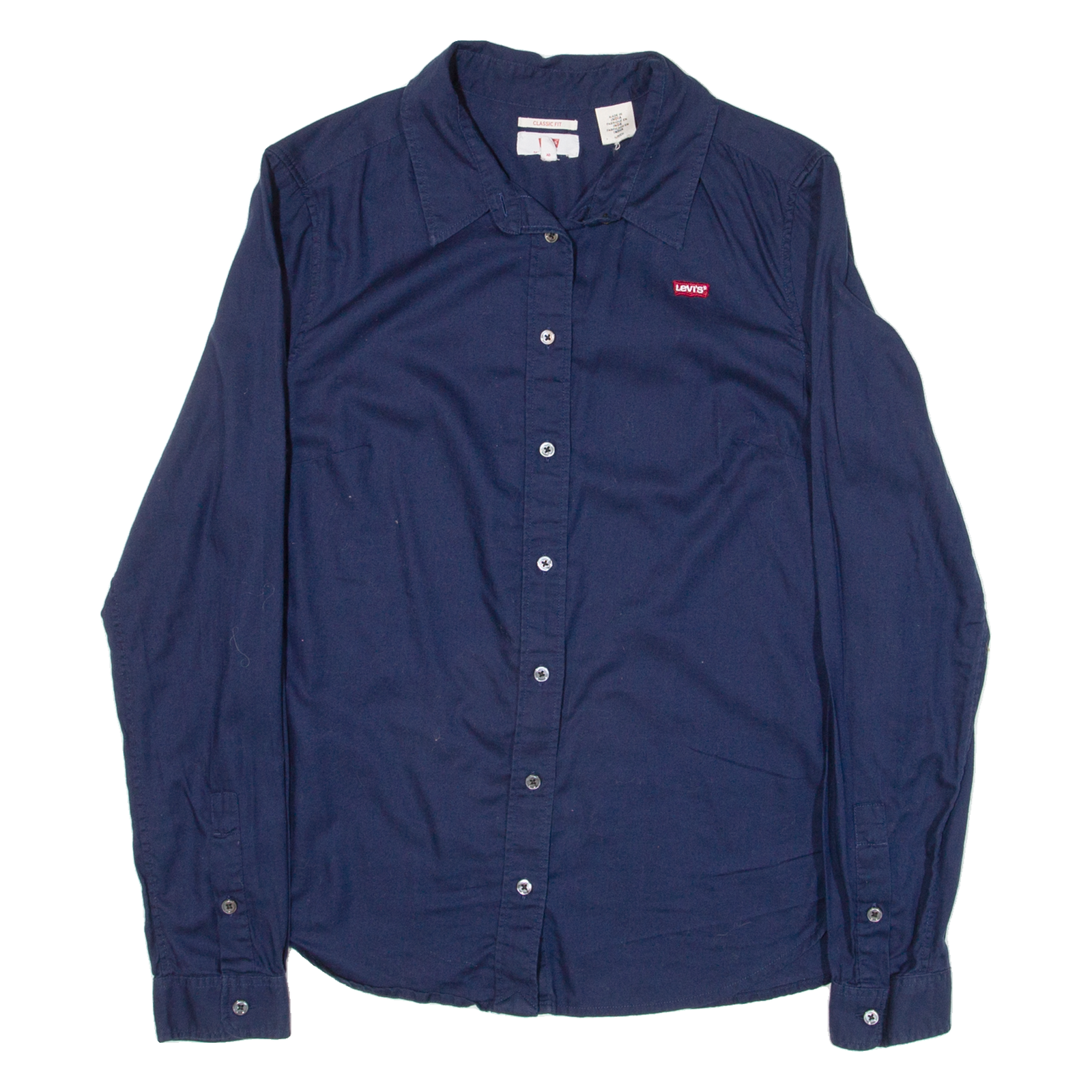 LEVI'S Womens Plain Shirt Blue Long Sleeve S Refurbished - N/A refurbished available on Cerqular