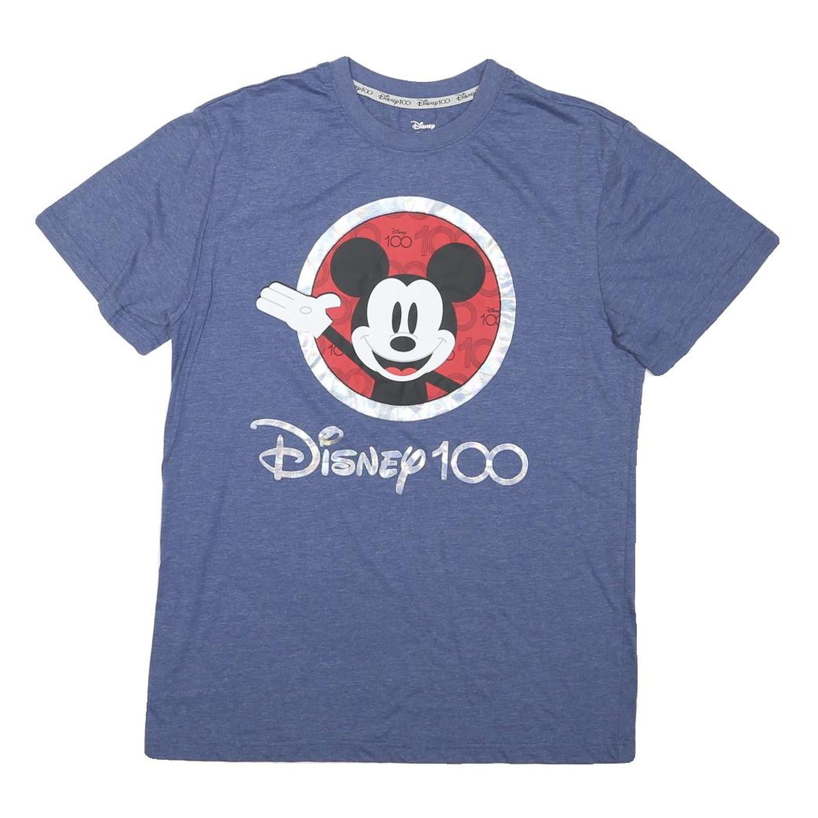 DISNEY Mens Blue Mickey Mouse Graphic T-Shirt S Short Sleeve Crew Neck Cotton Refurbished - N/A refurbished available on Cerqular