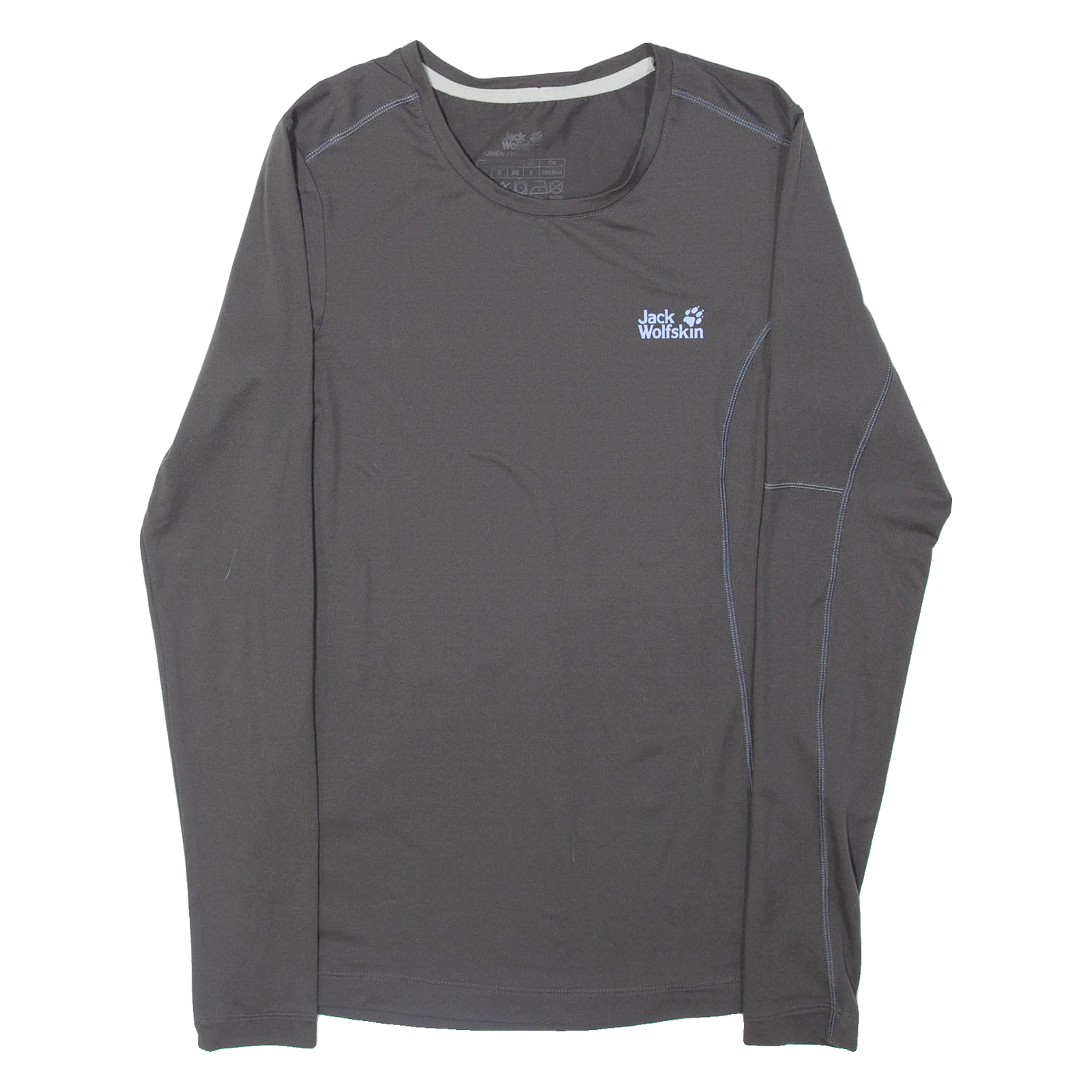 JACK WOLFSKIN Womens T-Shirt Grey Long Sleeve UK 8 Refurbished - N/A refurbished available on Cerqular