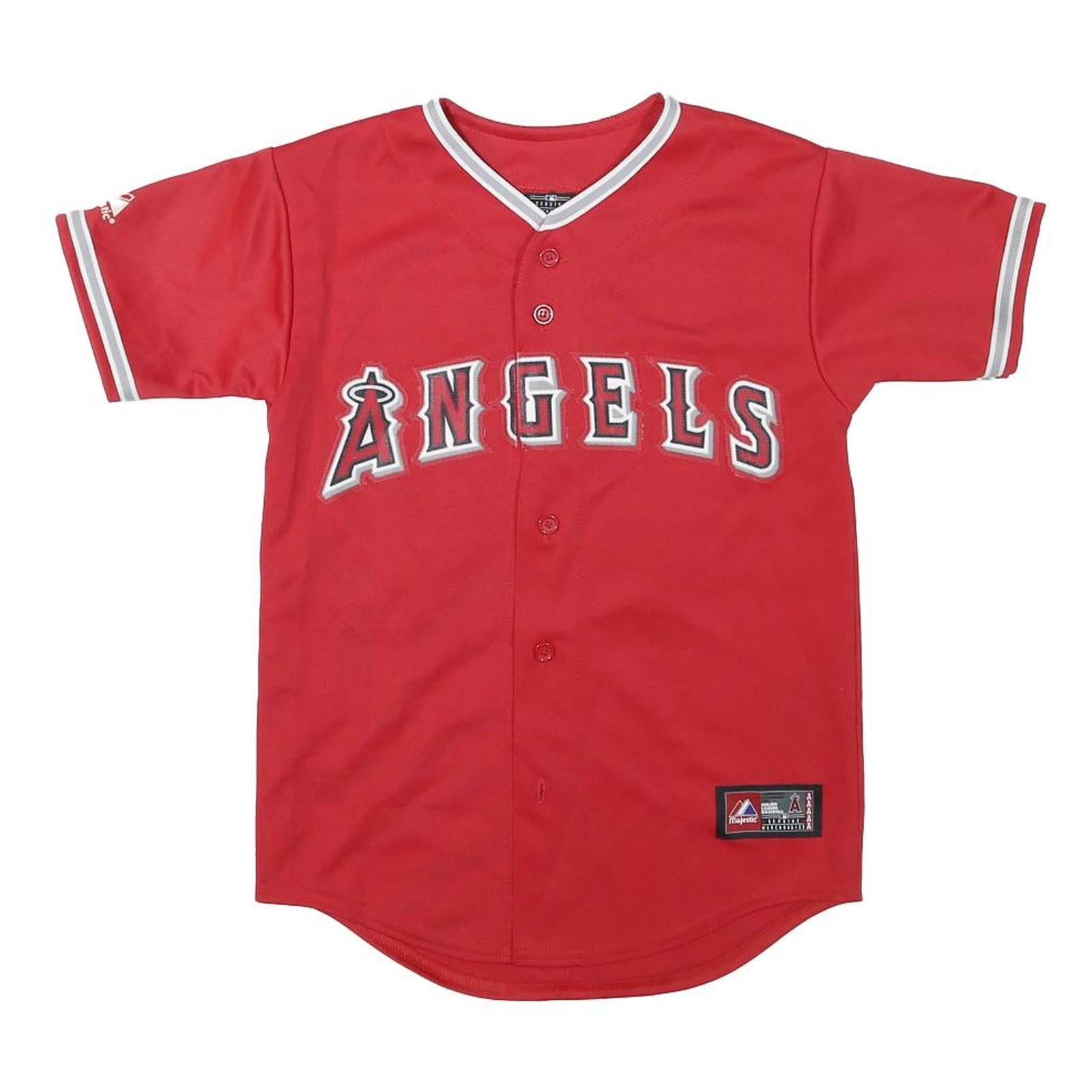 MAJESTIC Womens Red Angels Baseball Jersey M Short Sleeve V-Neck Hunter 48 Refurbished - N/A refurbished available on Cerqular