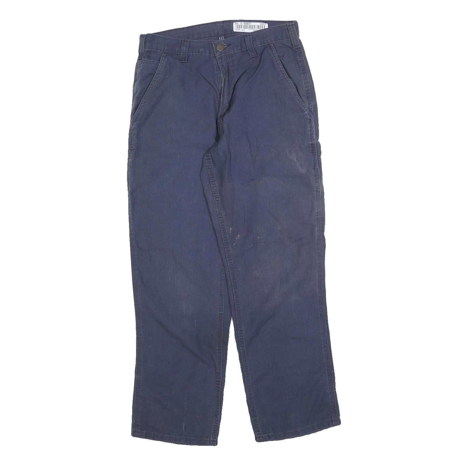 CARHARTT Mens Cotton Blend Navy Relaxed Straight Trousers W30 L30 Workwear Refurbished - N/A refurbished available on Cerqular