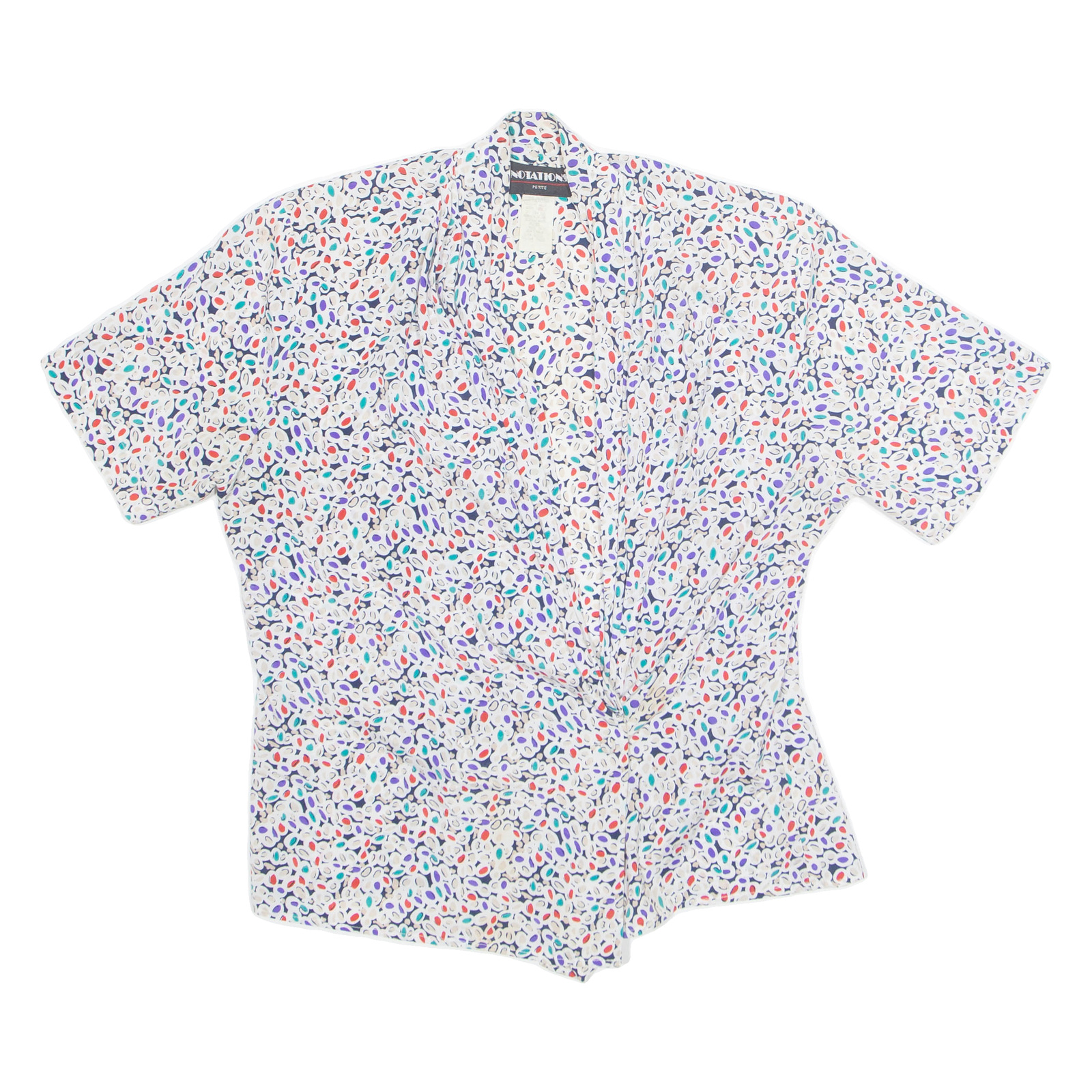 Buy NOTATIONS Petite Womens Printed Blouse White V-Neck 90s Spotted S Refurbished - $16.89 NOTATIONS Petite Womens Printed Blouse White V-Neck 90s Spotted S Refurbished - N/A refurbished available on Cerqular