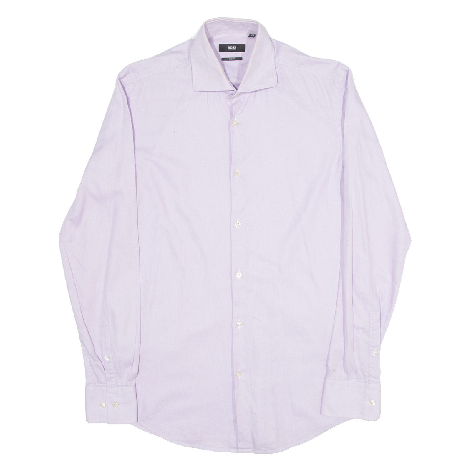 HUGO BOSS Jaron Slim Fit Mens Plain Shirt Purple Long Sleeve S Refurbished - N/A refurbished available on Cerqular