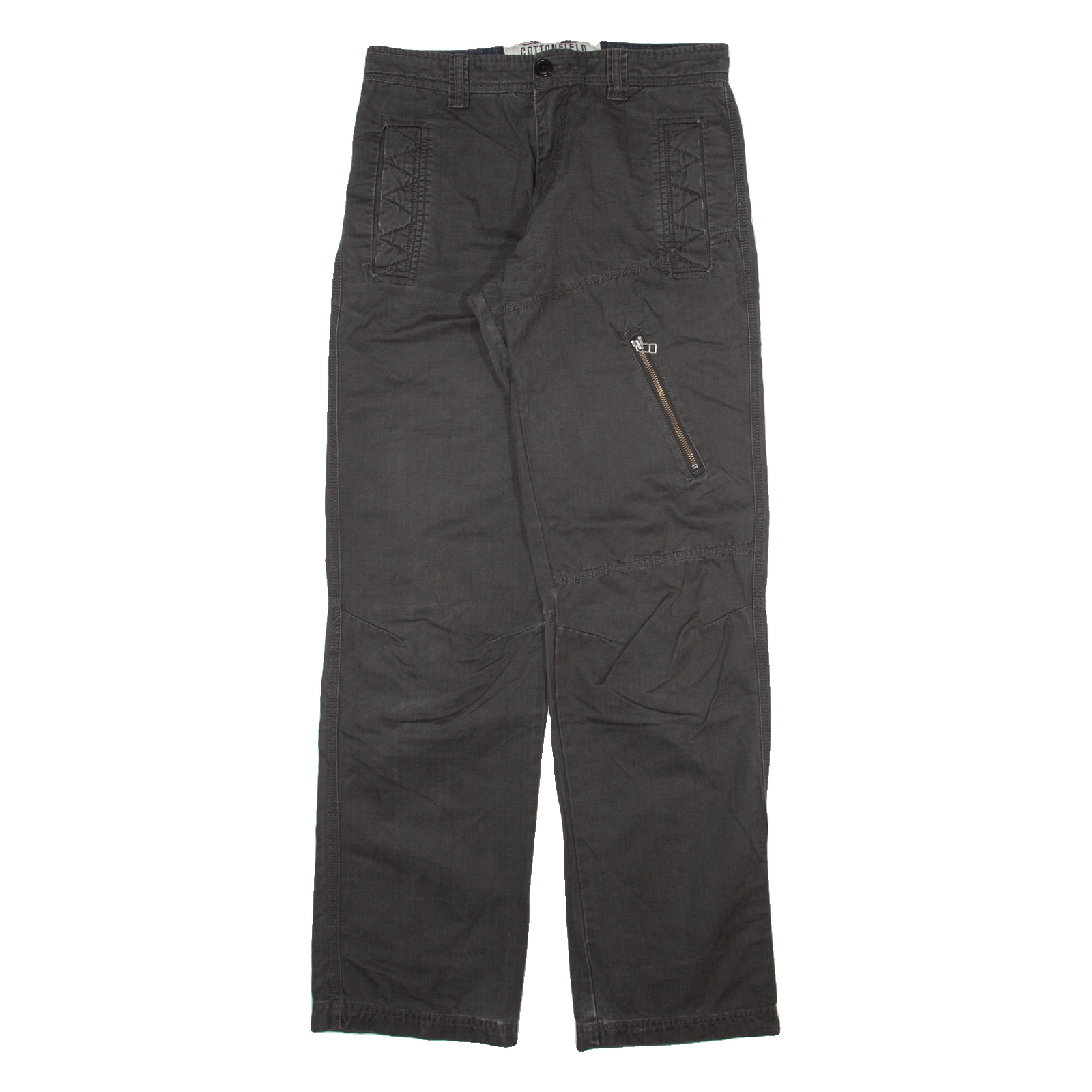 COTTONFIELD Mens Trousers Grey Loose Straight W30 L33 Refurbished - N/A refurbished available on Cerqular