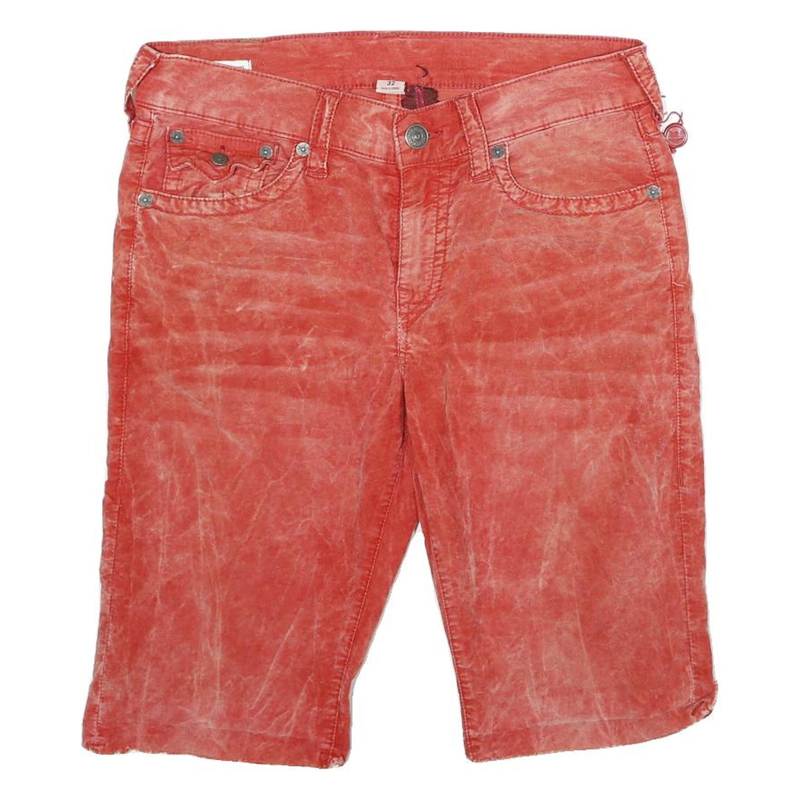TRUE RELIGION Womens Shorts Red Casual M W32 Cotton Blend Refurbished - N/A refurbished available on Cerqular