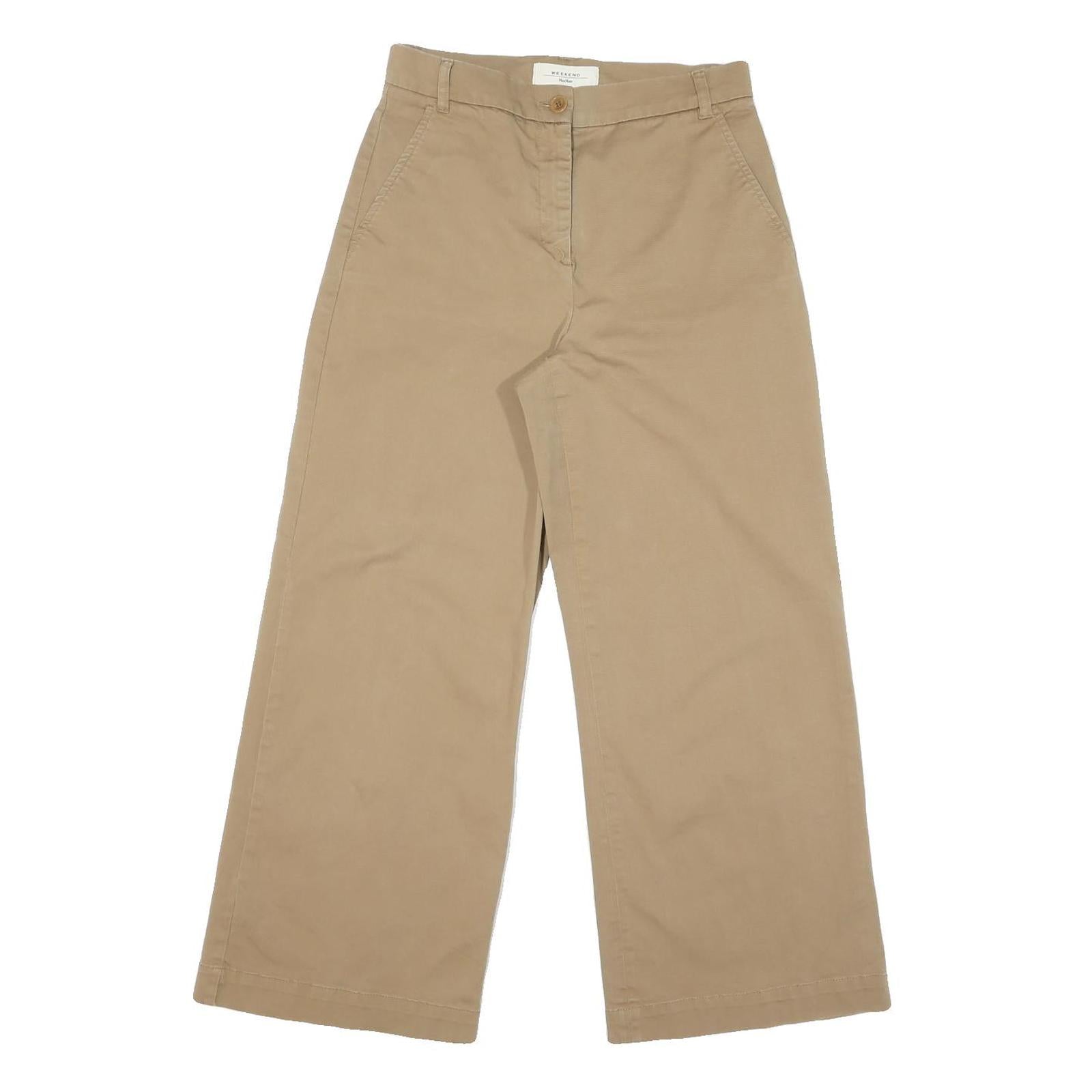 WEEKEND MAX MARA Mens Cotton Blend Beige Regular Straight Trousers W28 L26 Refurbished - N/A refurbished available on Cerqular