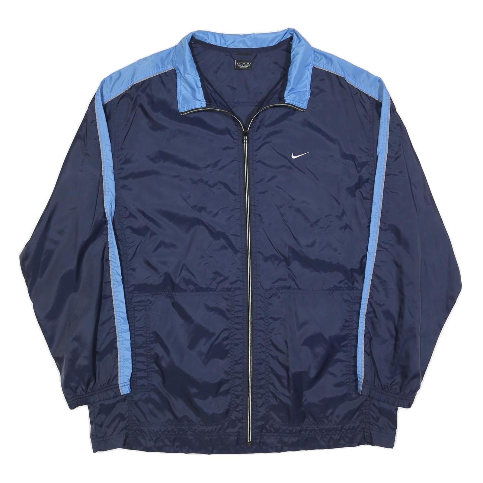 NIKE Mens Blue & Light Blue Track Jacket XL Nylon Plain Zip Sportswear Refurbished - N/A refurbished available on Cerqular