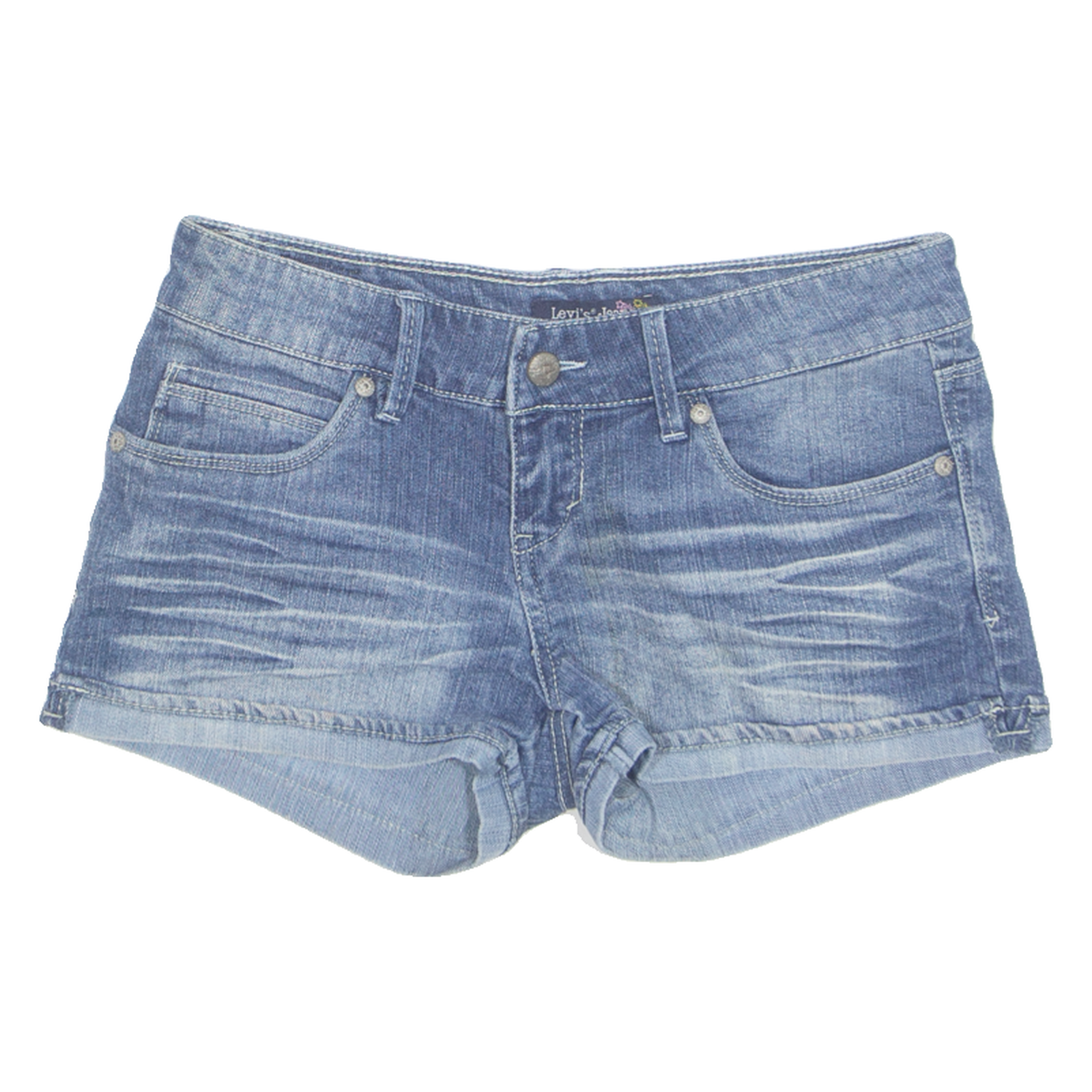 LEVI'S Turn Up Womens Denim Shorts Blue S W30 Refurbished - N/A refurbished available on Cerqular
