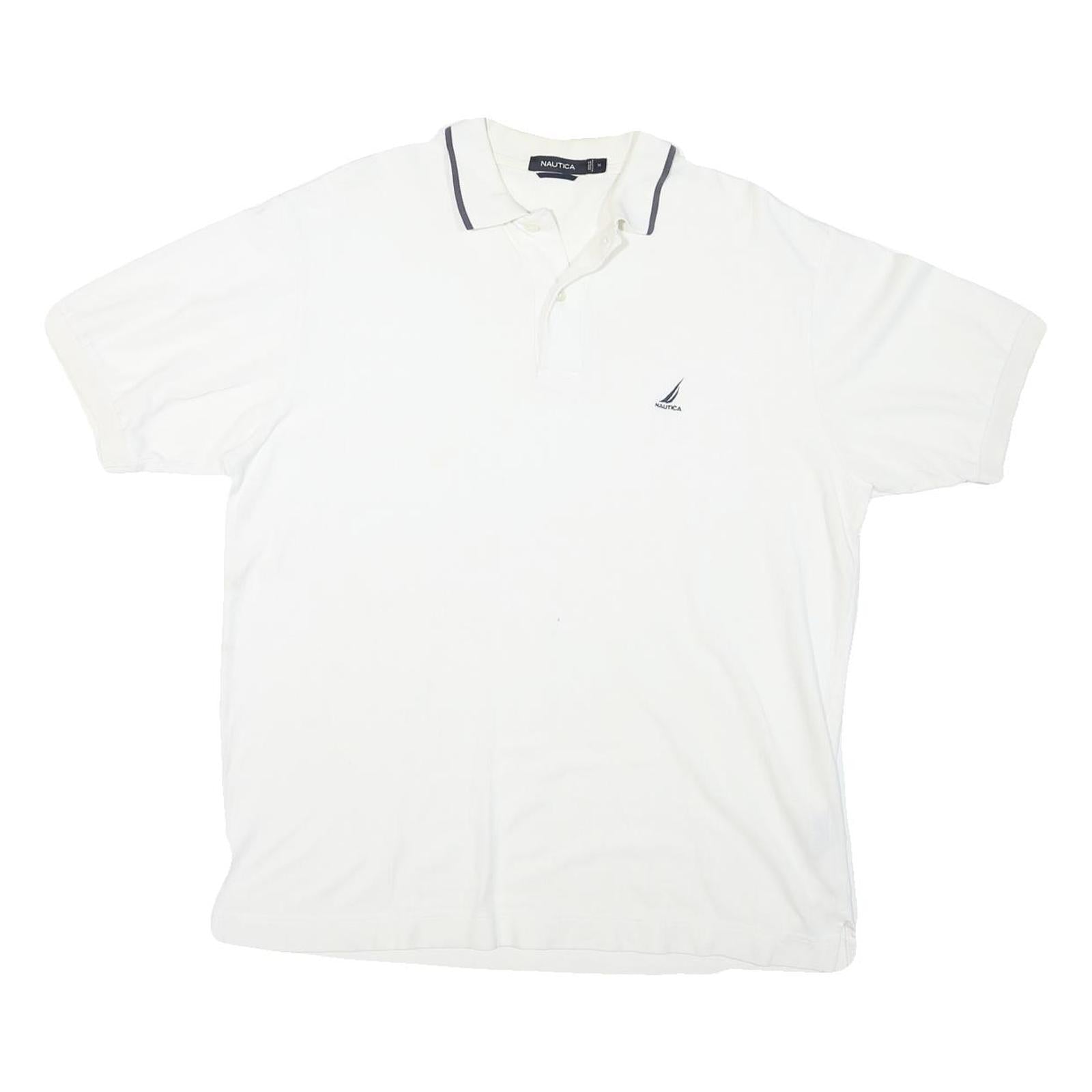 NAUTICA Mens White Polo Shirt L Cotton Blend Short Sleeve Classic Logo Refurbished - N/A refurbished available on Cerqular