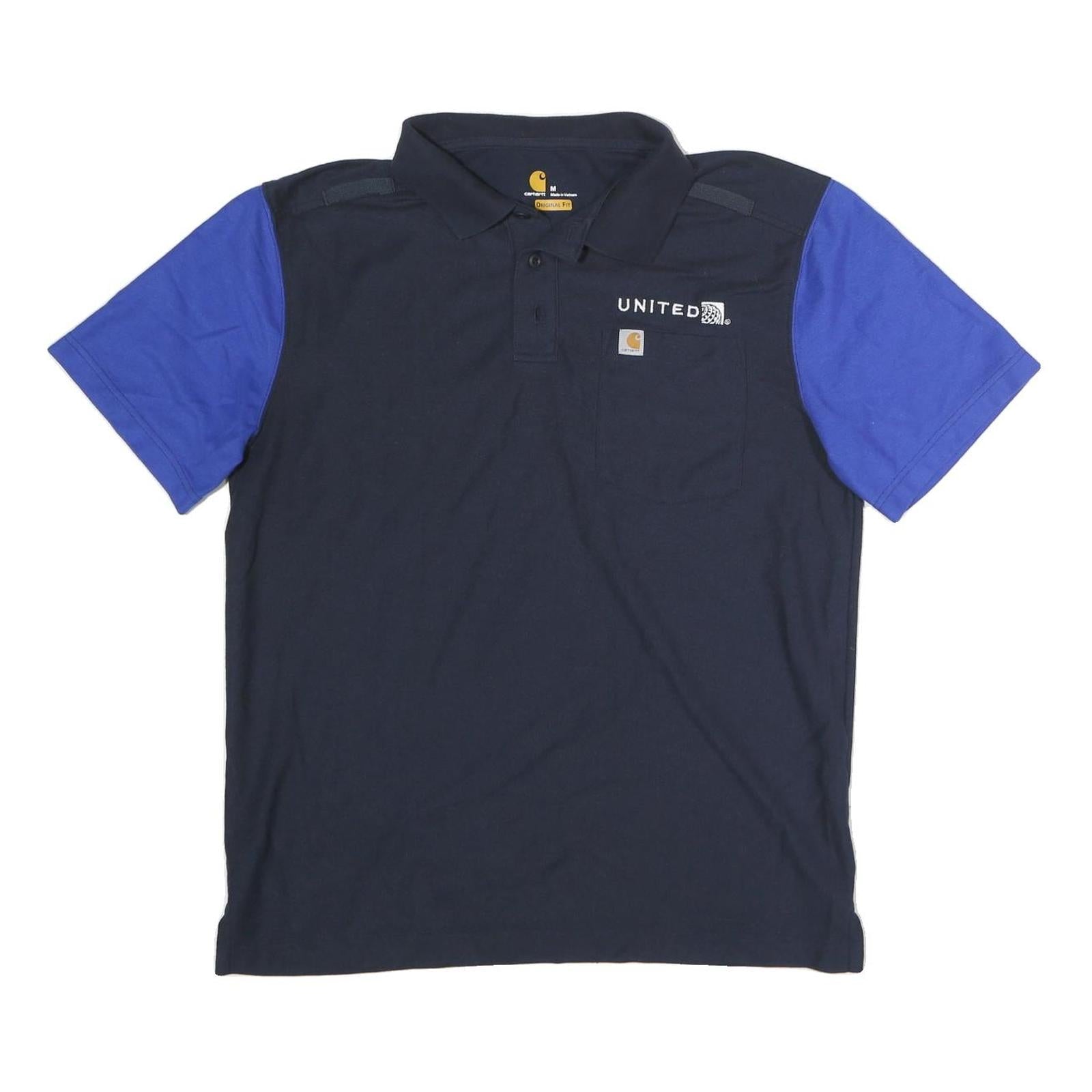 CARHARTT Mens Navy & Blue United Short Sleeve Cotton Polo Shirt M Workwear Refurbished - N/A refurbished available on Cerqular