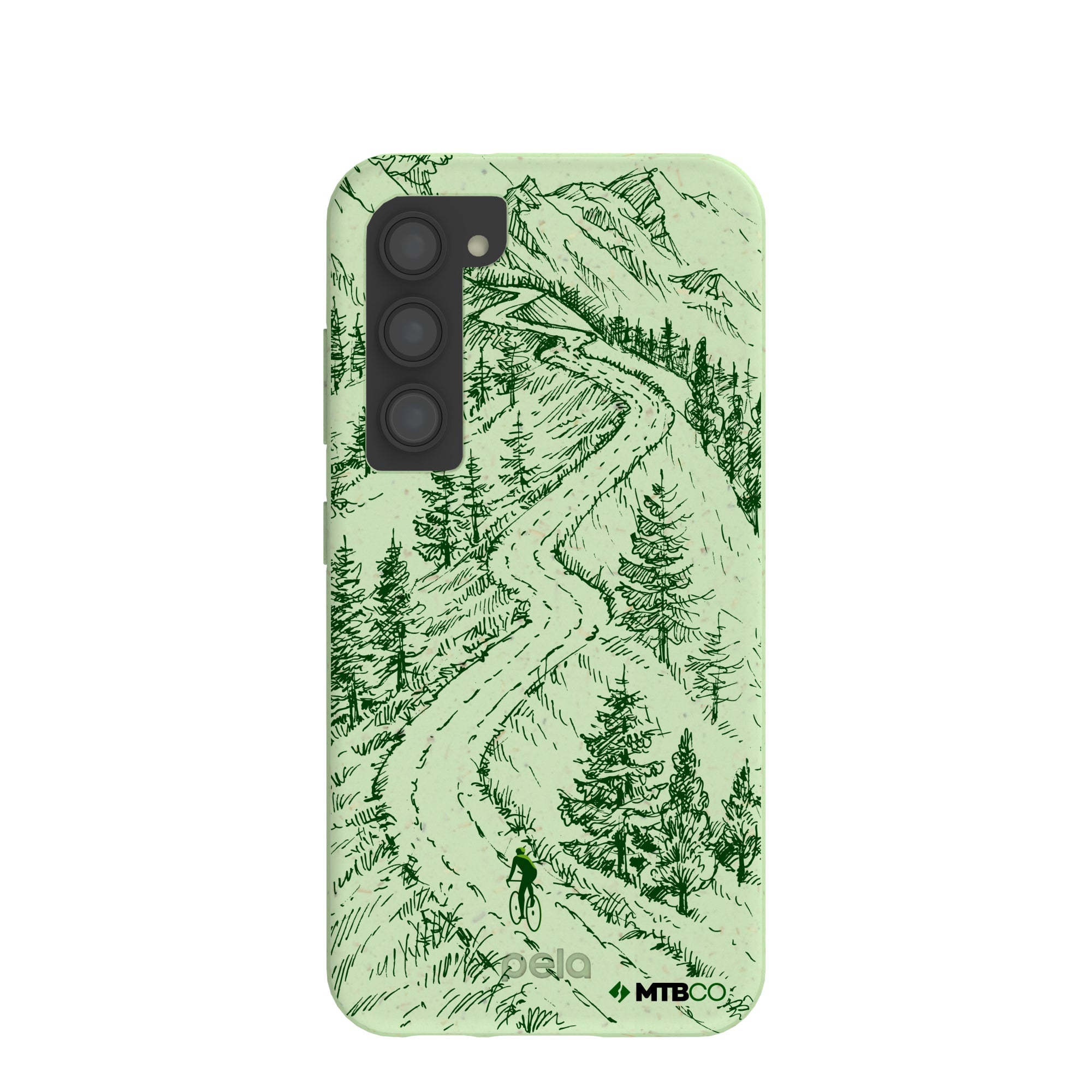Sage Green Into the Mountains MTBCO Samsung Galaxy S23 Case Refurbished - Pela Case refurbished available on Cerqular