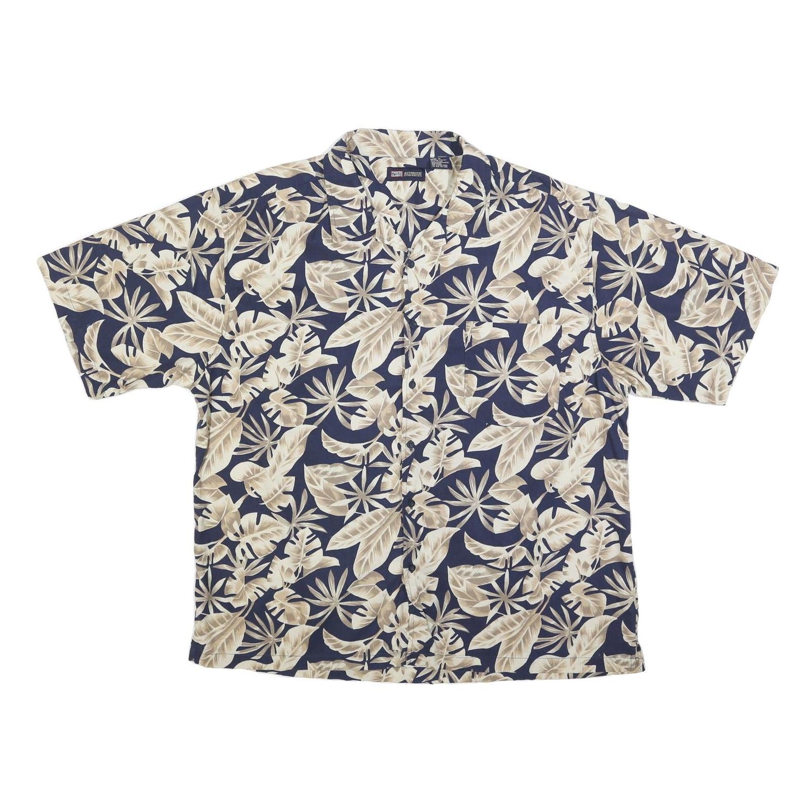 FADED GLORY Mens Blue & Beige Hawaiian Shirt XL Cotton Casual Summer Beach Refurbished - N/A refurbished available on Cerqular