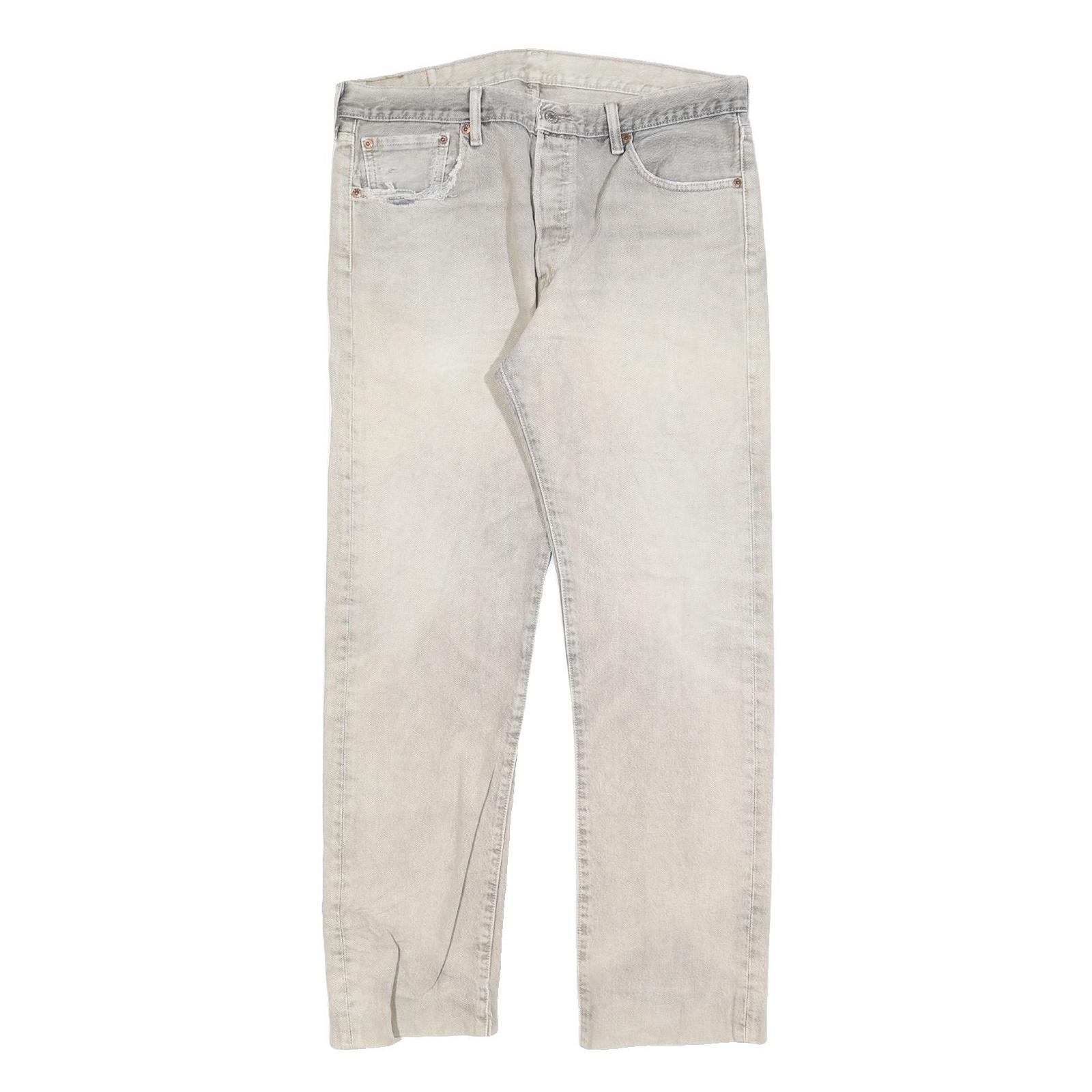 LEVI'S 501 Mens Jeans Blue Regular Straight Denim Medium W34 L31 Classic Button Refurbished - N/A refurbished available on Cerqular