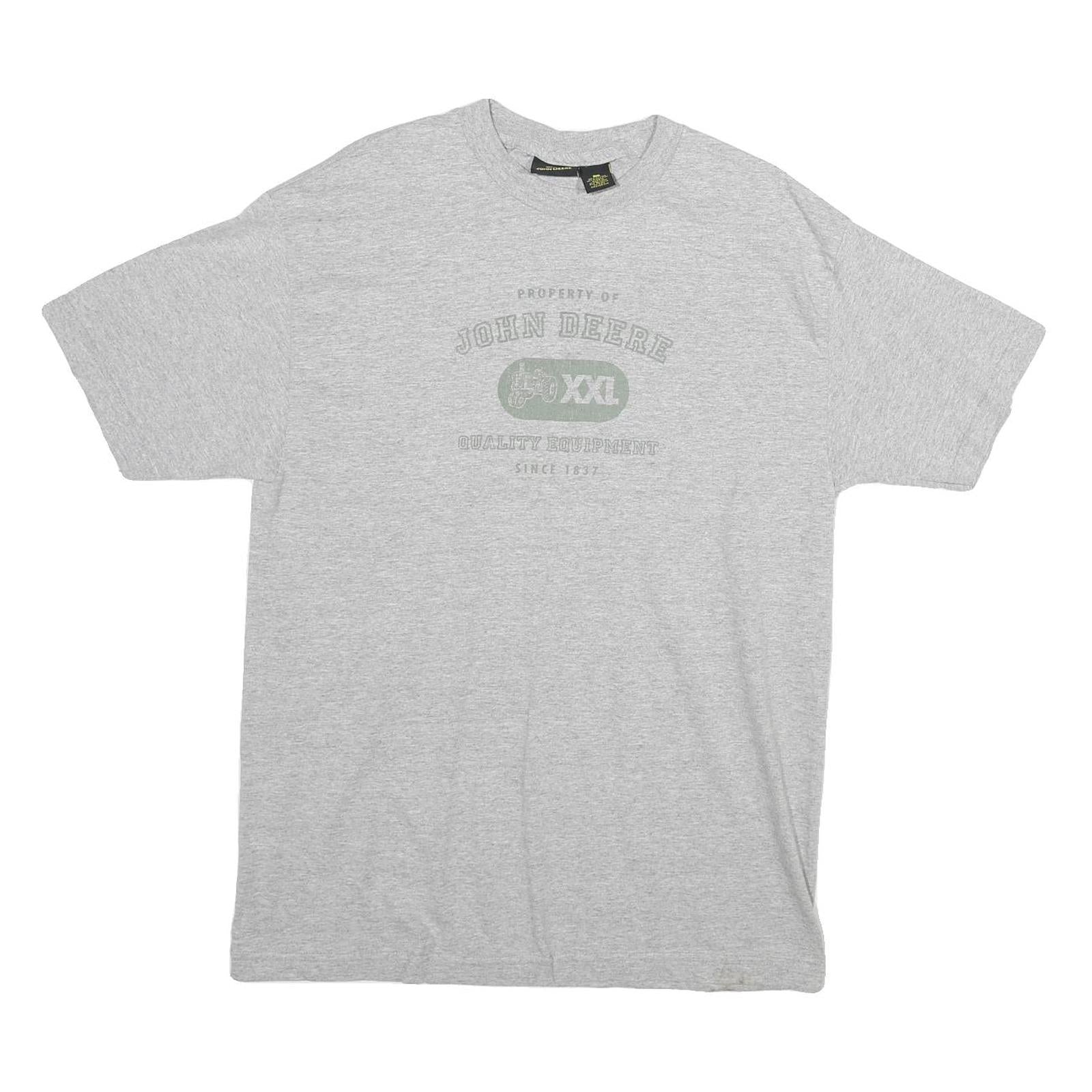 JOHN DEERE Mens Grey Graphic T-Shirt L Short Sleeve Crew Neck Casual Cotton Refurbished - N/A refurbished available on Cerqular