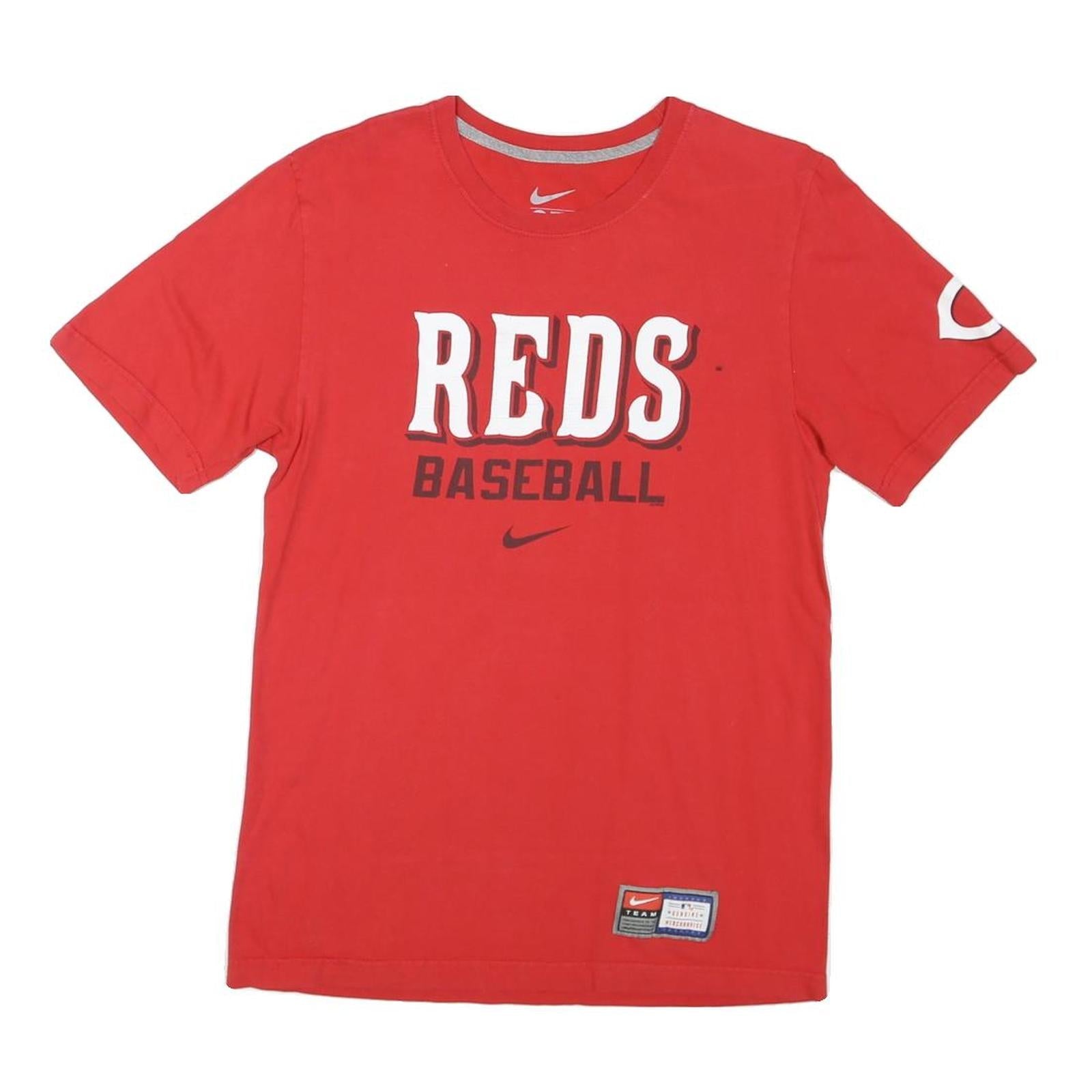 NIKE Mens Red Reds Baseball Graphic T-Shirt S Short Sleeve Crew Neck Refurbished - N/A refurbished available on Cerqular