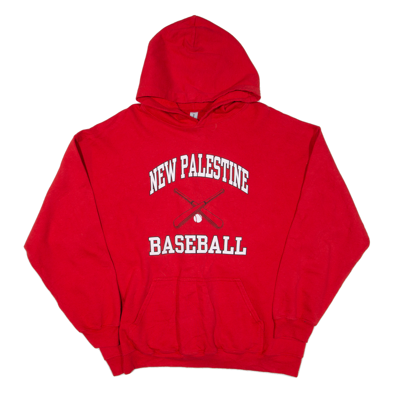 GILDAN New Palestine Baseball Mens Red Hoodie USA XL Refurbished - N/A refurbished available on Cerqular