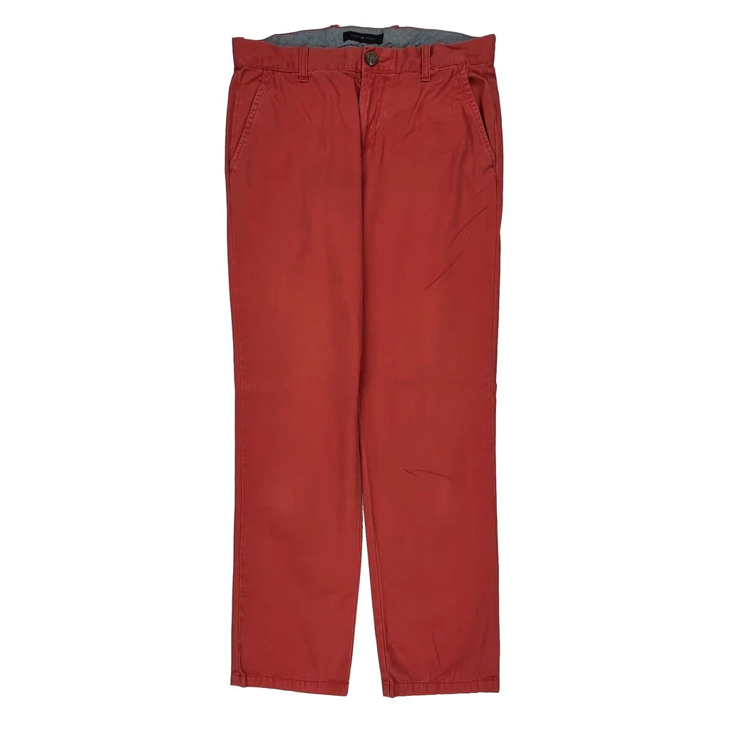 Tommy Hilfiger Chinos - 32W 30L Red Cotton Refurbished - Thrifted (note: this is a term often used to describe second- refurbished available on Cerqular