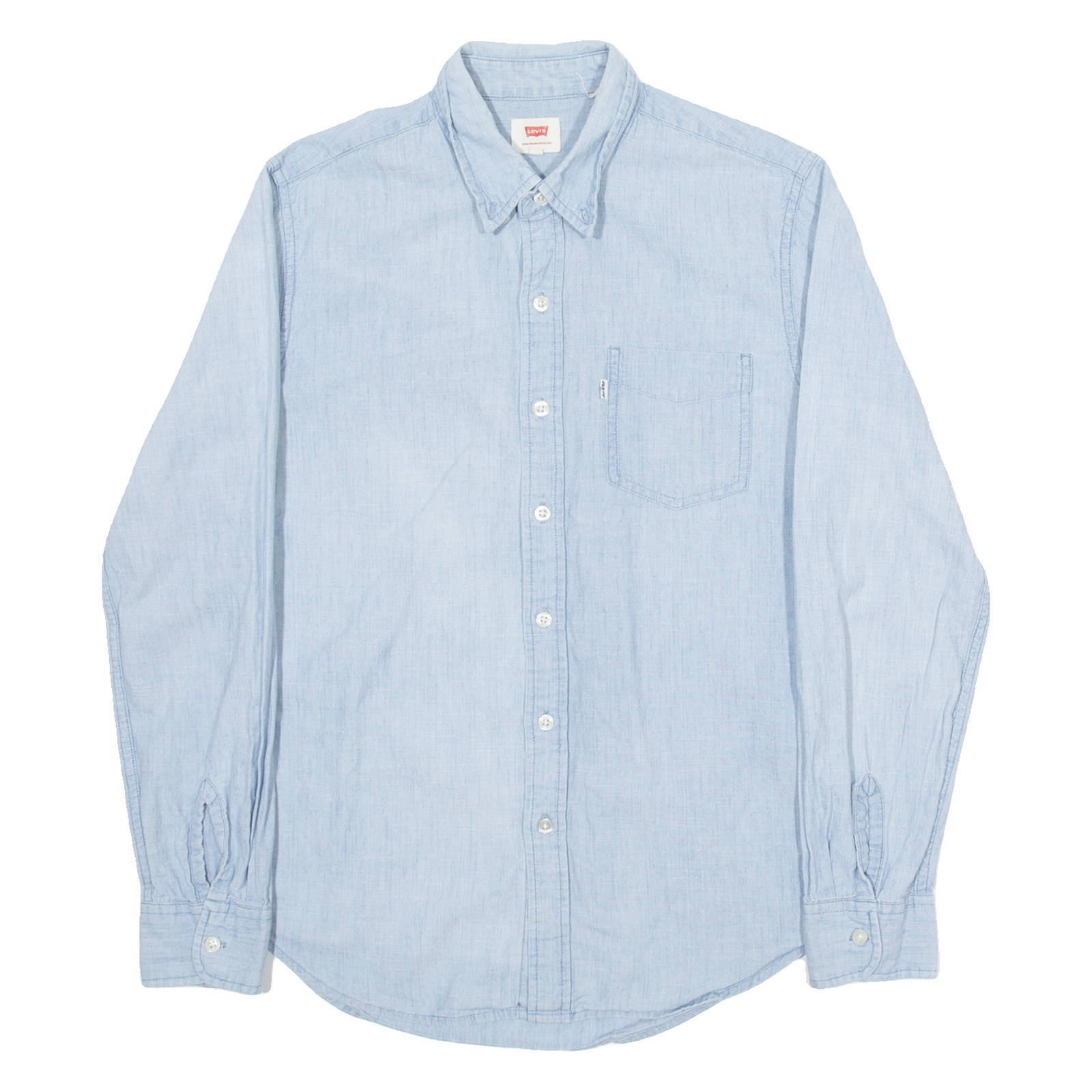 LEVI'S Mens Plain Shirt Blue Long Sleeve S Refurbished - N/A refurbished available on Cerqular