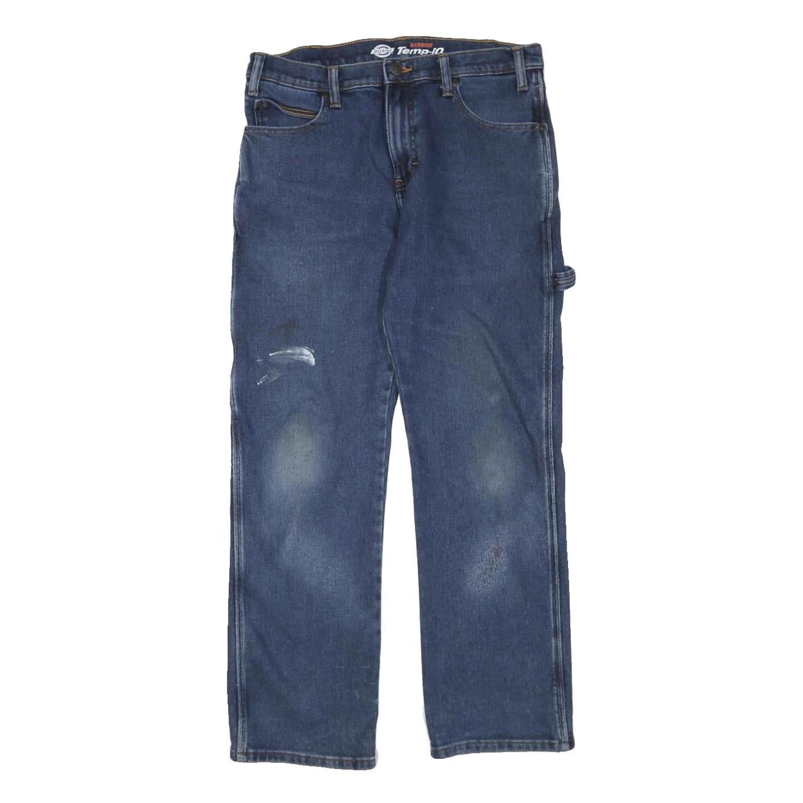 DICKIES Womens Regular Fit Blue Denim Straight Jeans W34 L28 Workwear Zip Refurbished - N/A refurbished available on Cerqular