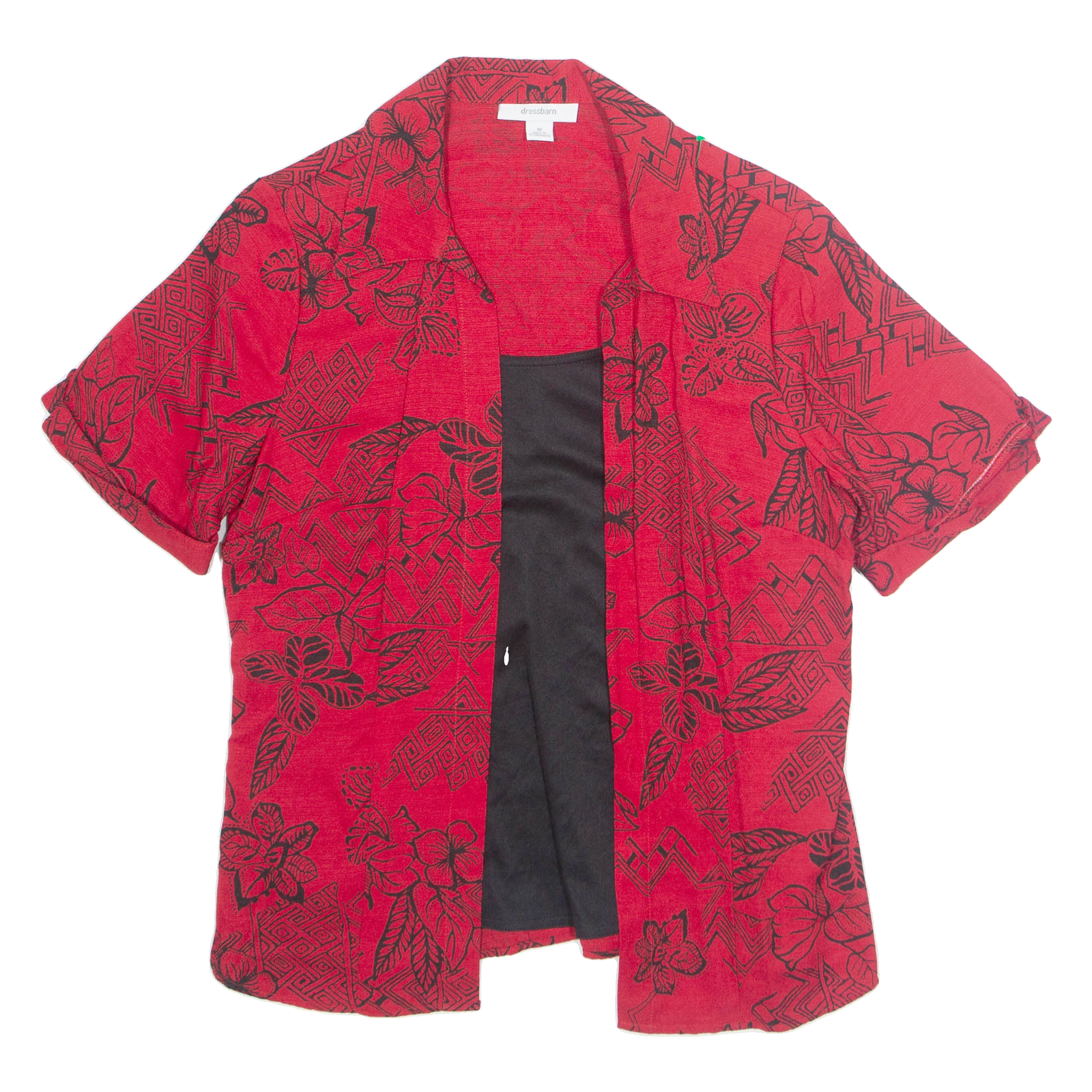 DRESS BARN Hawaiian Womens Printed Blouse Red 90s Floral M Refurbished - N/A refurbished available on Cerqular