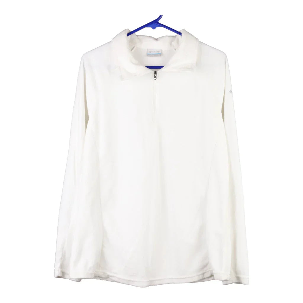 Columbia Fleece - XL White Polyester Refurbished - Thrifted (note: this is a term often used to describe second- refurbished available on Cerqular