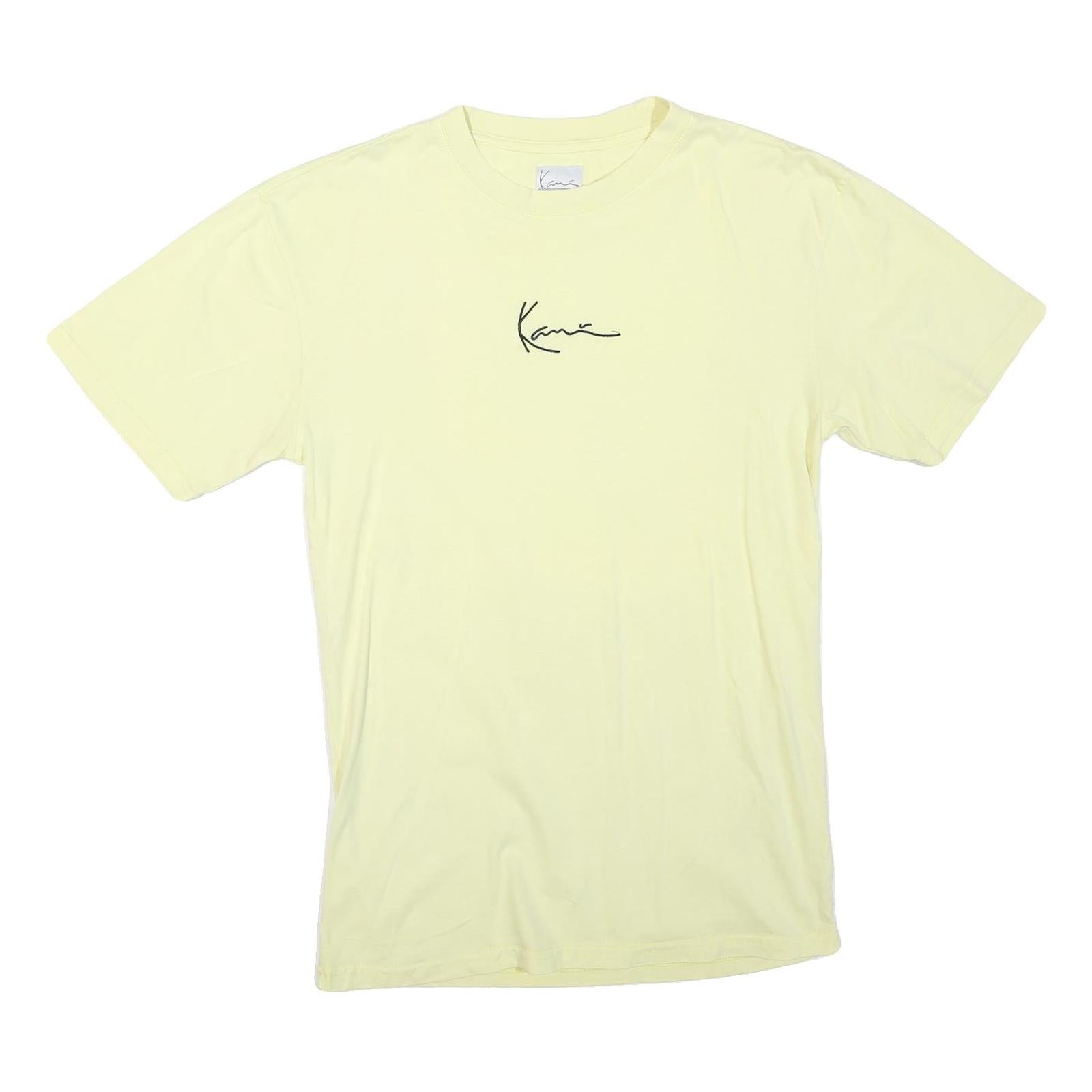 KARL KANI Mens Yellow Graphic T-Shirt 2XL Short Sleeve Crew Neck Casual Cotton Refurbished - N/A refurbished available on Cerqular