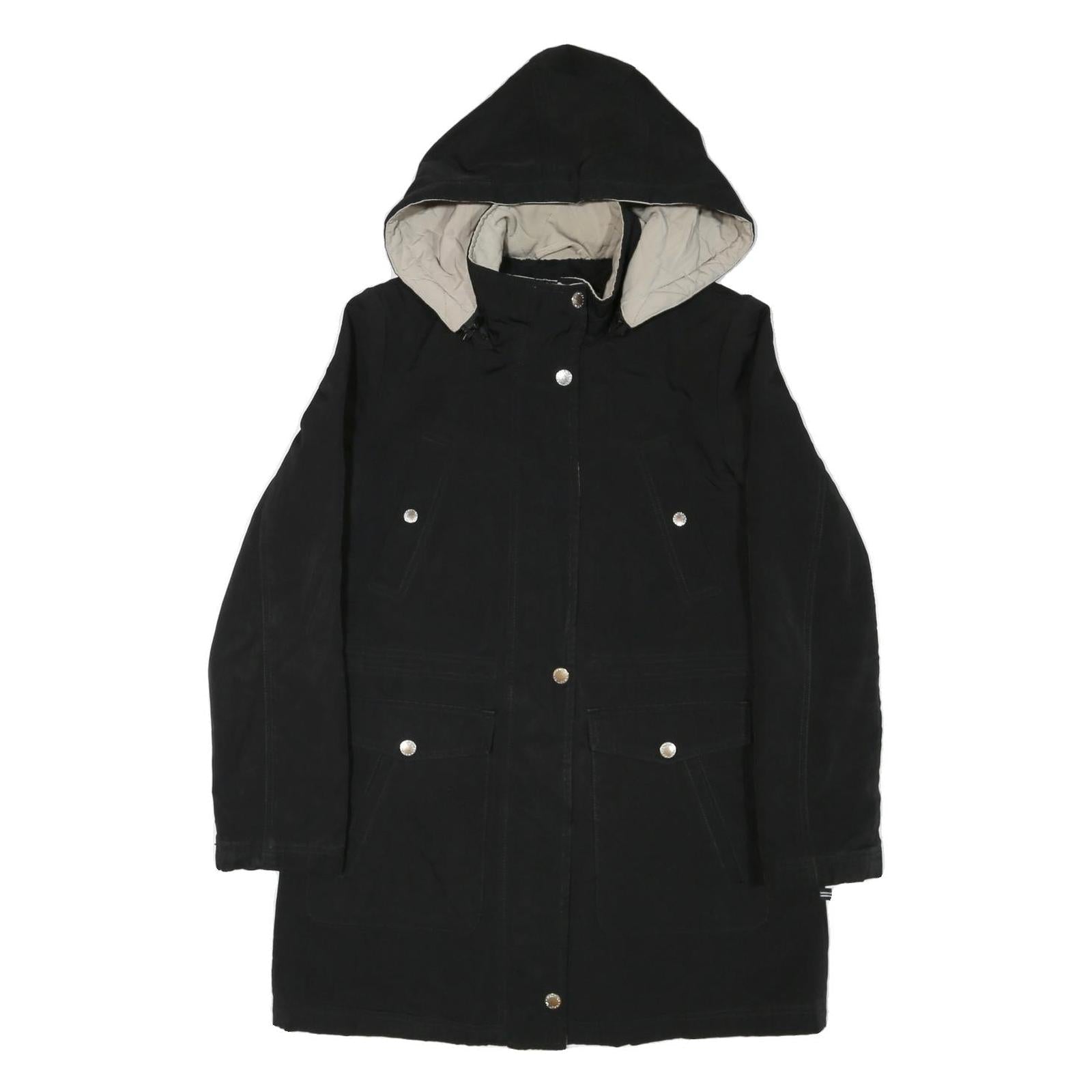 NAUTICA Womens Black Jacket M Polyester Blend Plain Zip Hooded Casual Outerwear Refurbished - N/A refurbished available on Cerqular