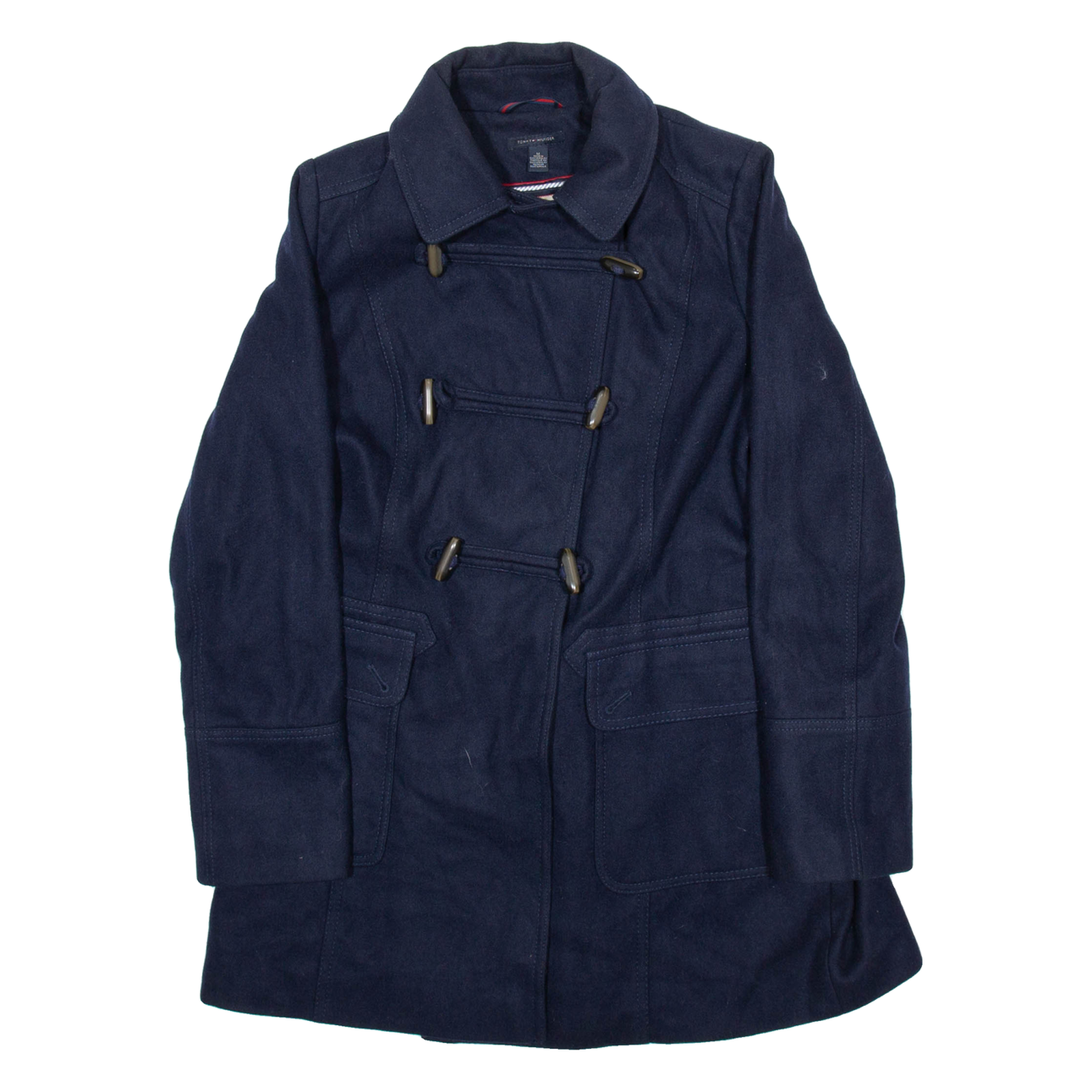 TOMMY HILFIGER Womens Duffle Coat Blue Wool M Refurbished - N/A refurbished available on Cerqular