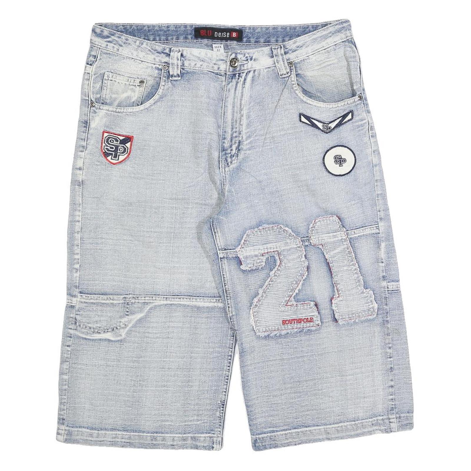 BLU DEISE Mens Denim Blue Patch Detail Casual Shorts L W36 Refurbished - N/A refurbished available on Cerqular