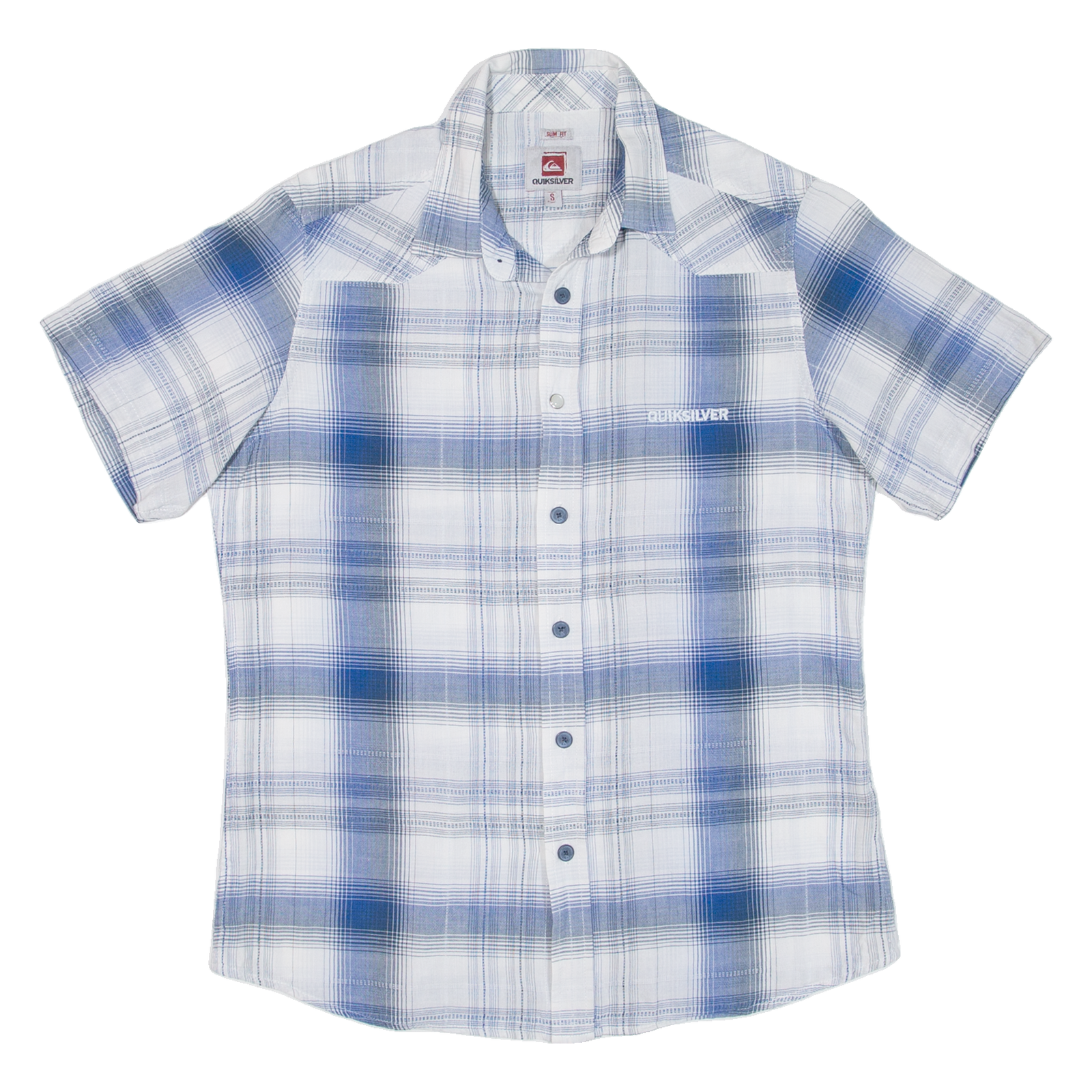 QUIKSILVER Mens Shirt Blue Check S Refurbished - N/A refurbished available on Cerqular