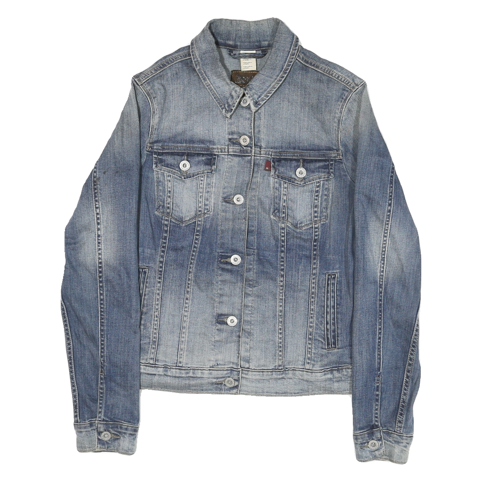 LEVI'S Womens Blue Denim Jacket M Cotton Blend Button Closure Classic Fit Refurbished - N/A refurbished available on Cerqular
