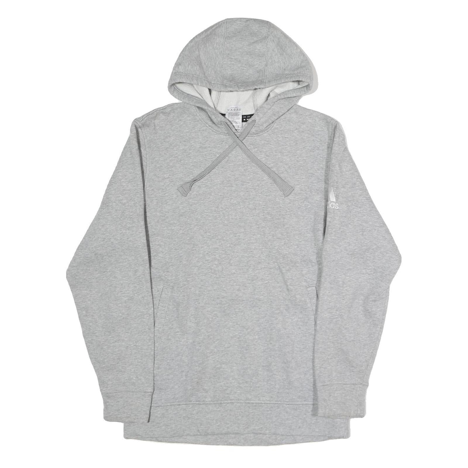 ADIDAS Mens Grey Hoodie M Cotton Pullover Drawstring Hood Casual Refurbished - N/A refurbished available on Cerqular