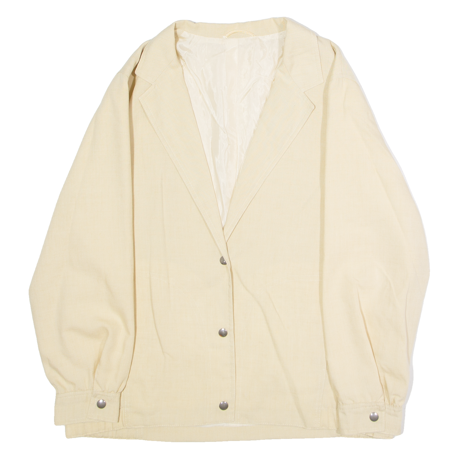 Womens Blazer Jacket Beige Linen 90s UK 12 Refurbished - N/A refurbished available on Cerqular