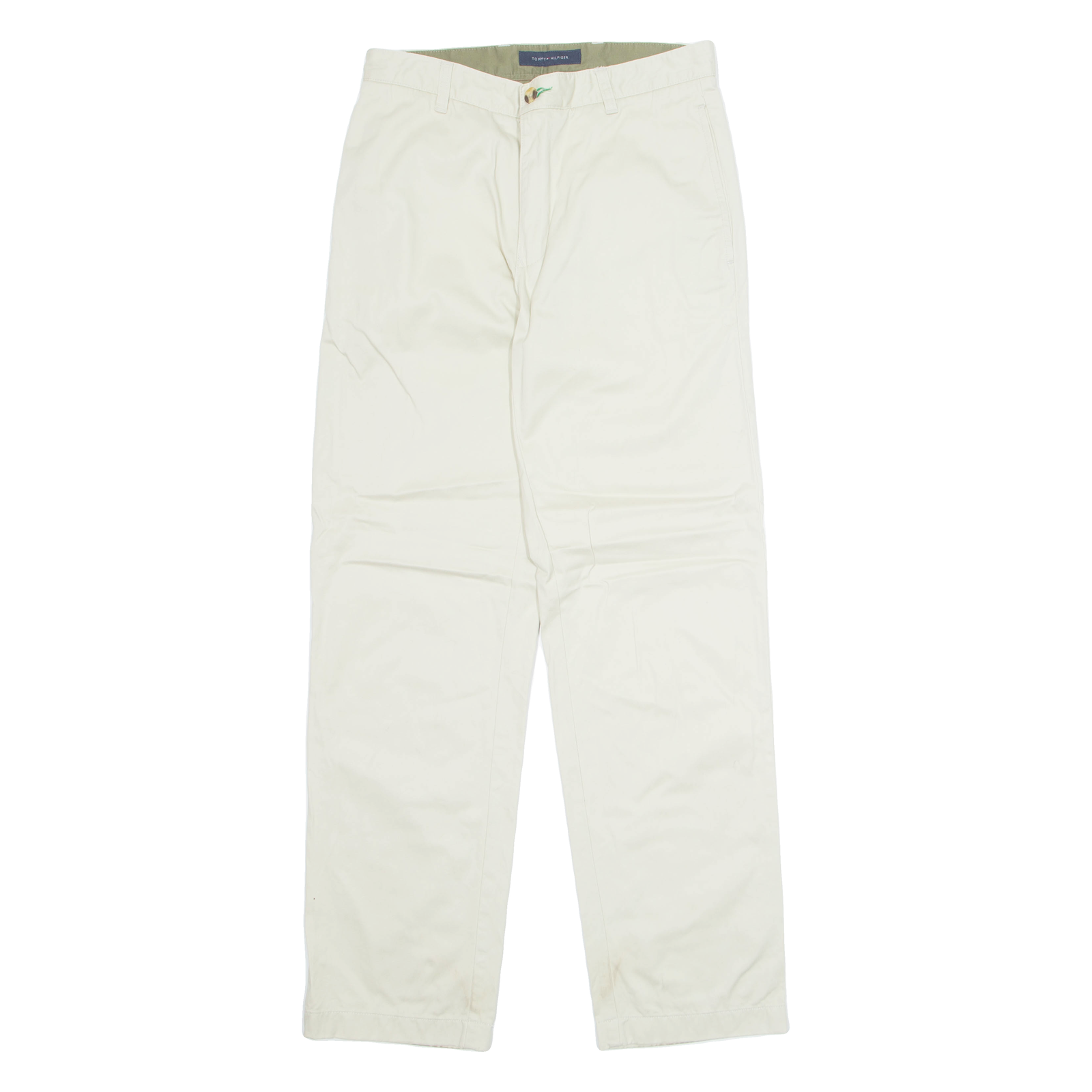 TOMMY HILFIGER Chino Mens Trousers Beige Regular Straight W29 L32 Refurbished - N/A refurbished available on Cerqular