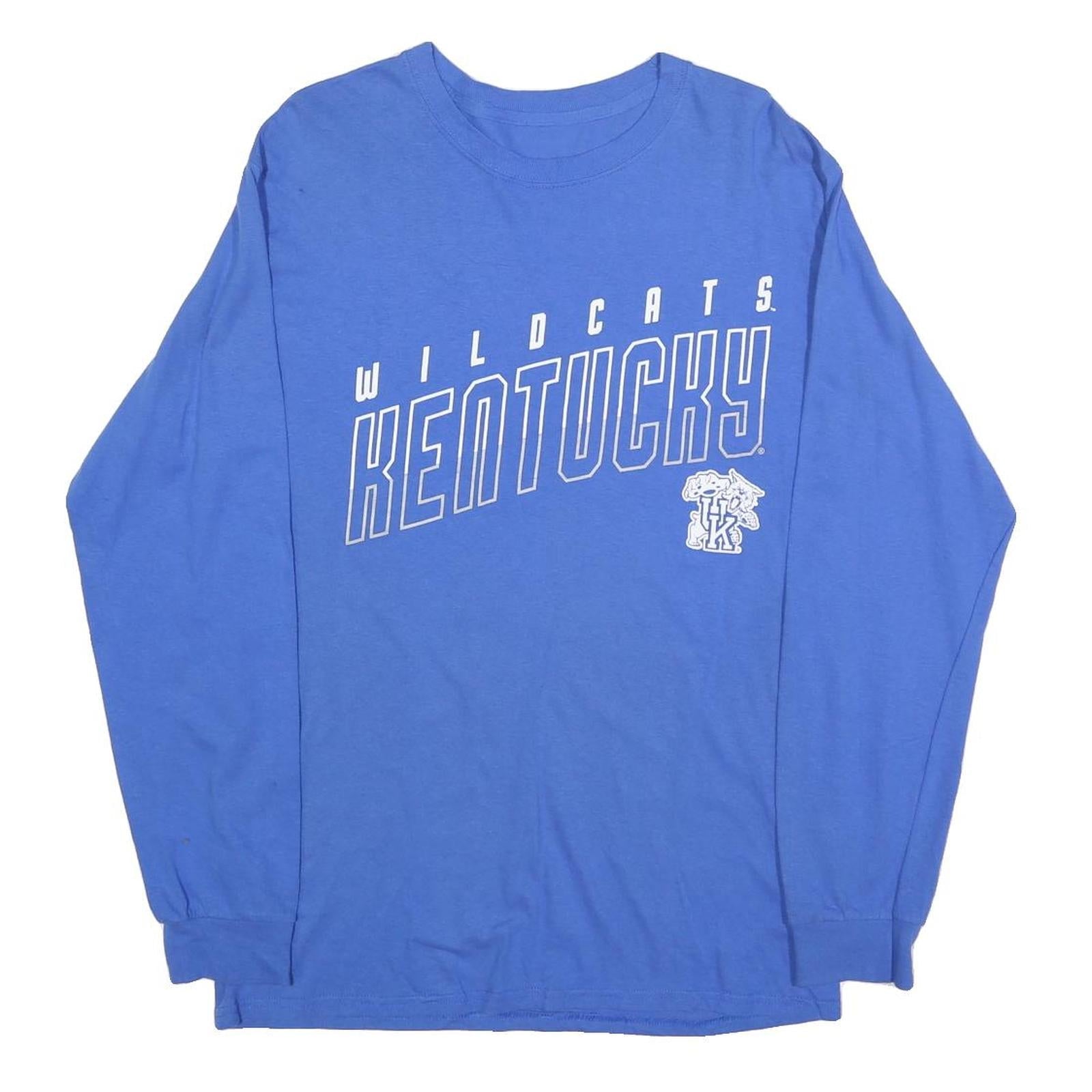 CAPTIVATING Mens Blue Kentucky Wildcats Long Sleeve Crew Neck T-Shirt M Cotton Refurbished - N/A refurbished available on Cerqular