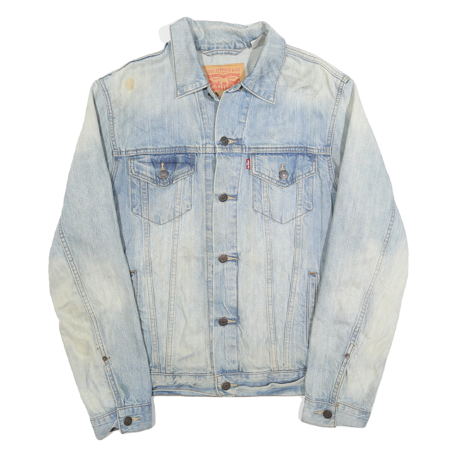 LEVI'S Mens Blue Denim Jacket L Cotton Button Casual Vintage Classic Fit Refurbished - N/A refurbished available on Cerqular