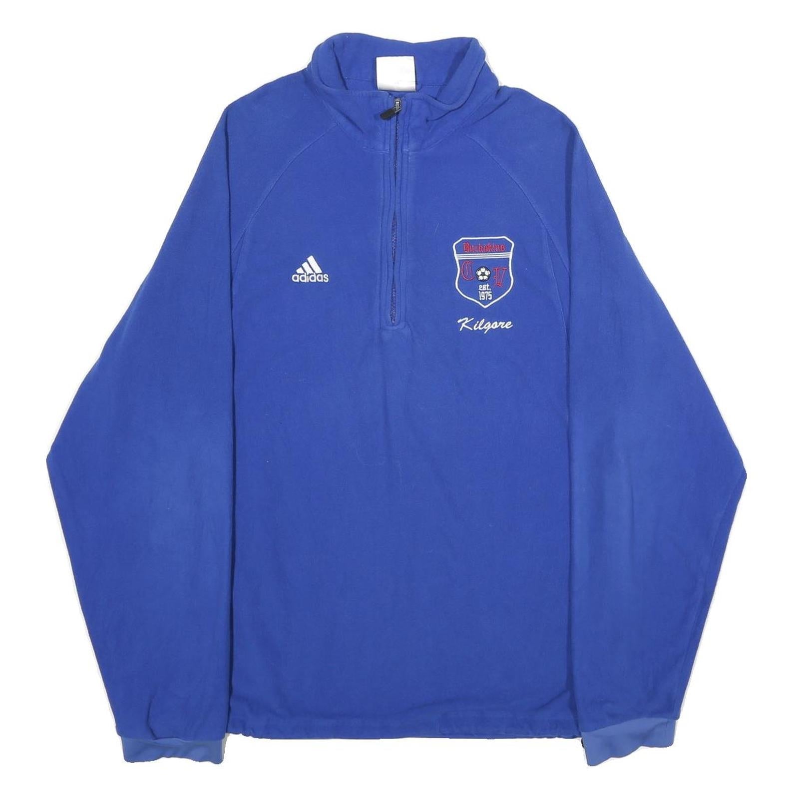 ADIDAS Mens Blue Kilgore Jumper Patterned 1/4 Zip Regular M Polyester Sportswear Refurbished - N/A refurbished available on Cerqular