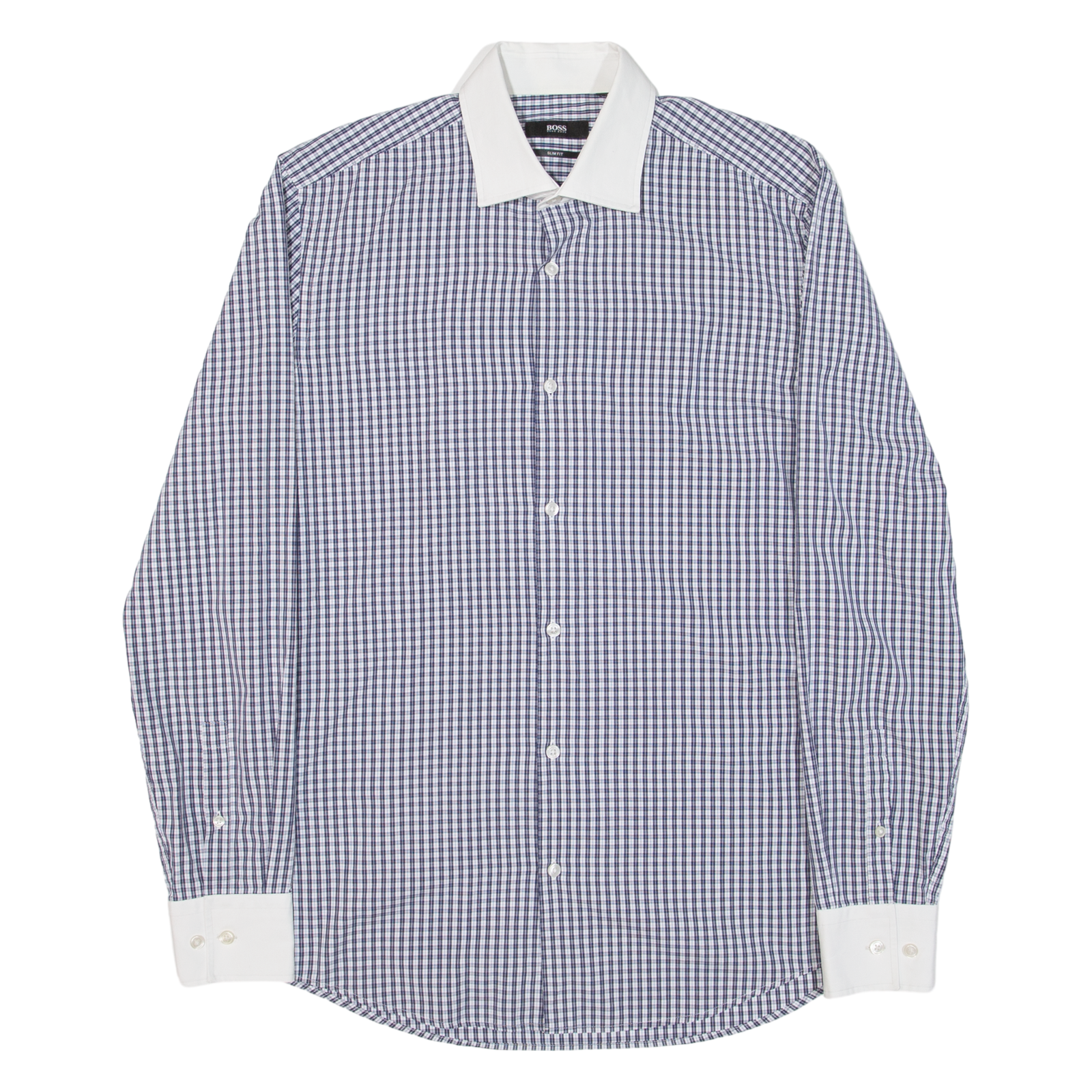Buy HUGO BOSS Slim Fit Mens Shirt Blue Check Long Sleeve S Refurbished - $28.59 HUGO BOSS Slim Fit Mens Shirt Blue Check Long Sleeve S Refurbished - N/A refurbished available on Cerqular