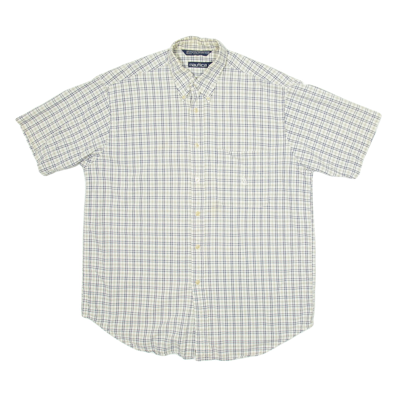 NAUTICA Mens Shirt White Check L Refurbished - N/A refurbished available on Cerqular