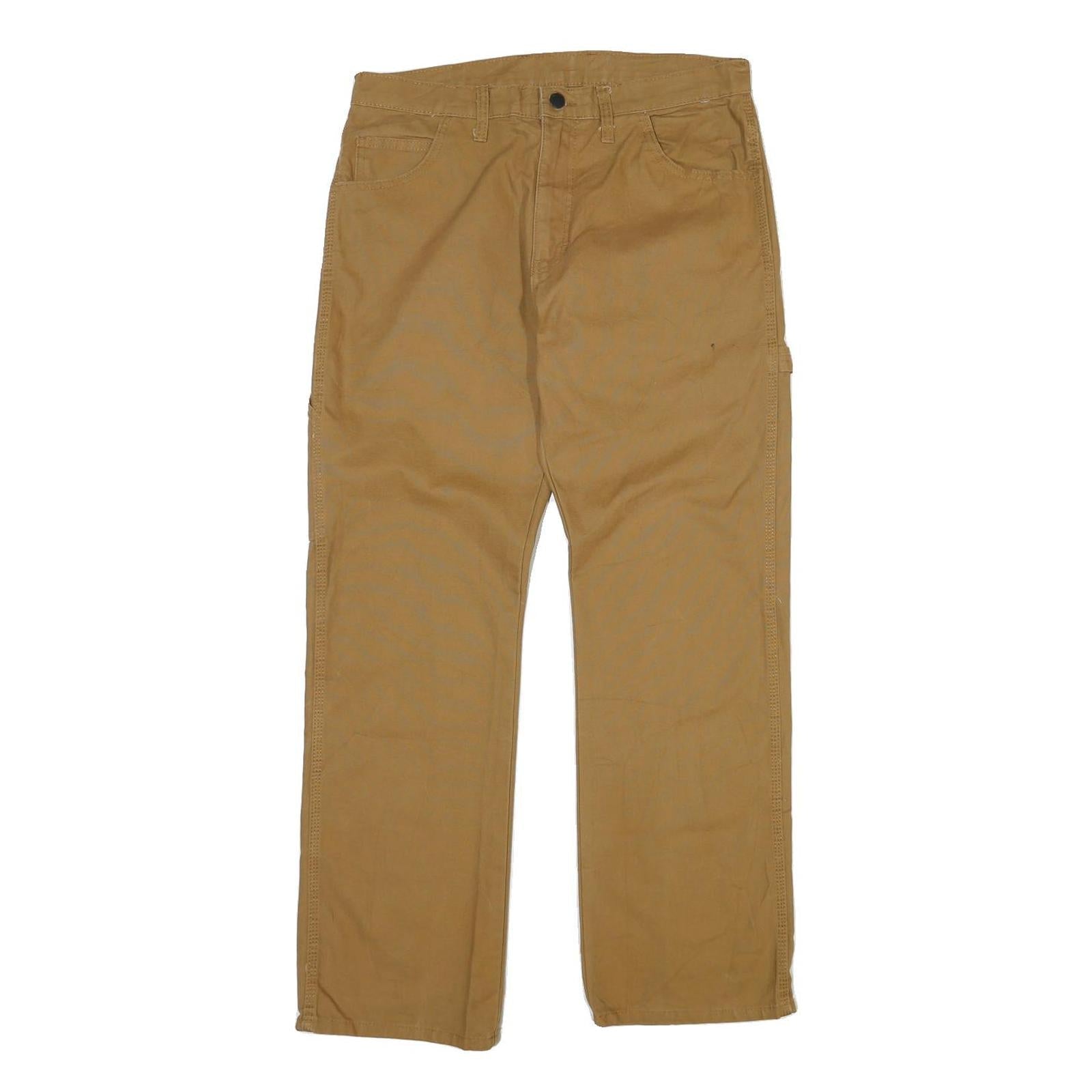 DICKIES Mens Cotton Beige Regular Fit Straight Leg Trousers W34 L31 Workwear Refurbished - N/A refurbished available on Cerqular