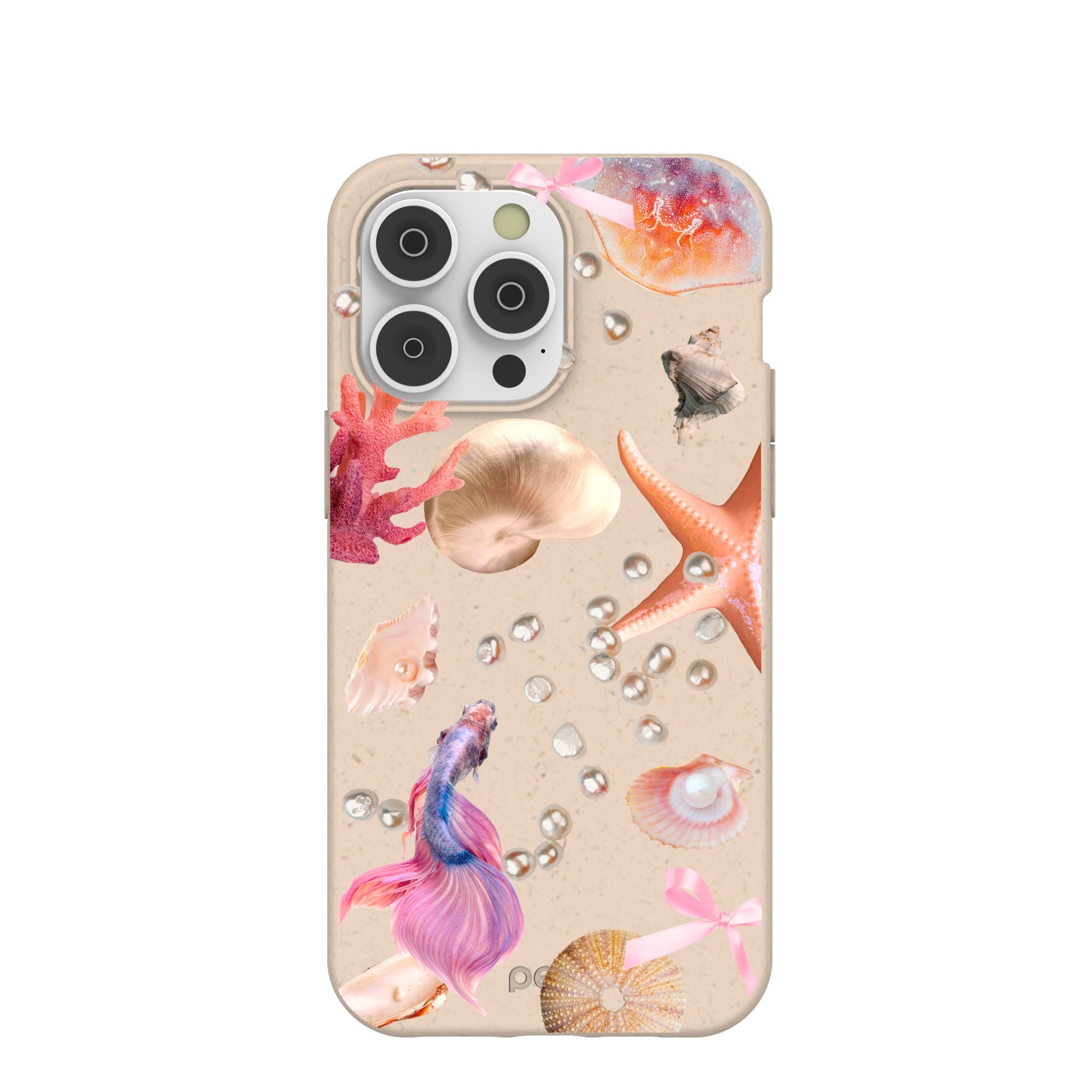 Seashell Aqua Dreams iPhone 14 Pro Max Case Refurbished - Pela Case refurbished available on Cerqular