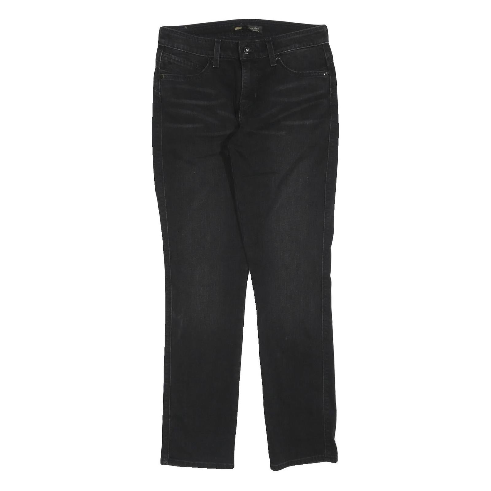 LEVI'S Womens Black Regular Skinny Denim Raw W29 L32 Cotton Blend Zip Jeans Refurbished - N/A refurbished available on Cerqular