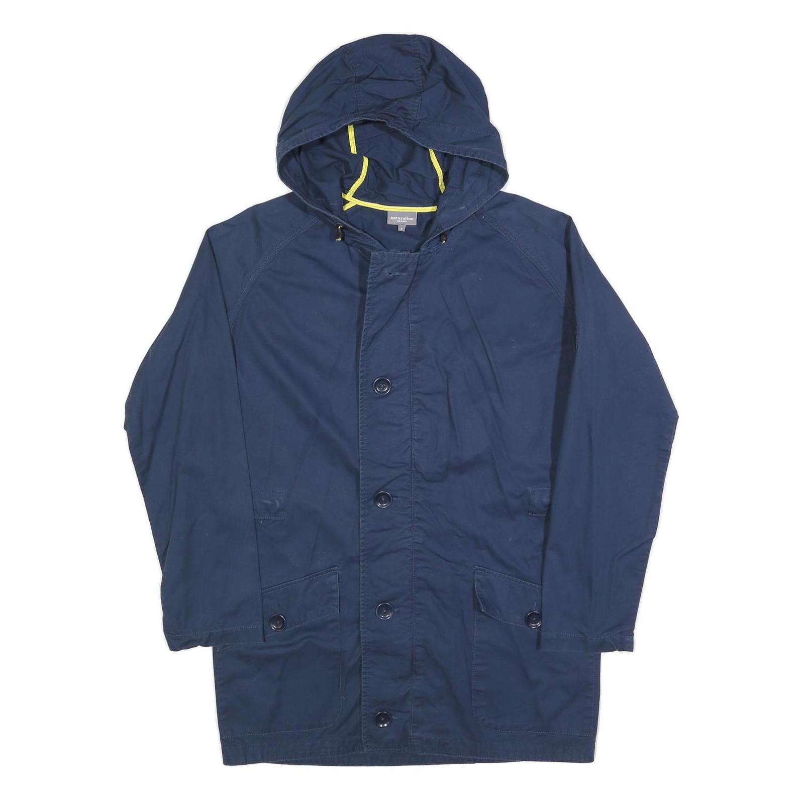 NATURALINE Mens Blue Hooded Zip Jacket S Cotton Casual Outerwear Refurbished - N/A refurbished available on Cerqular