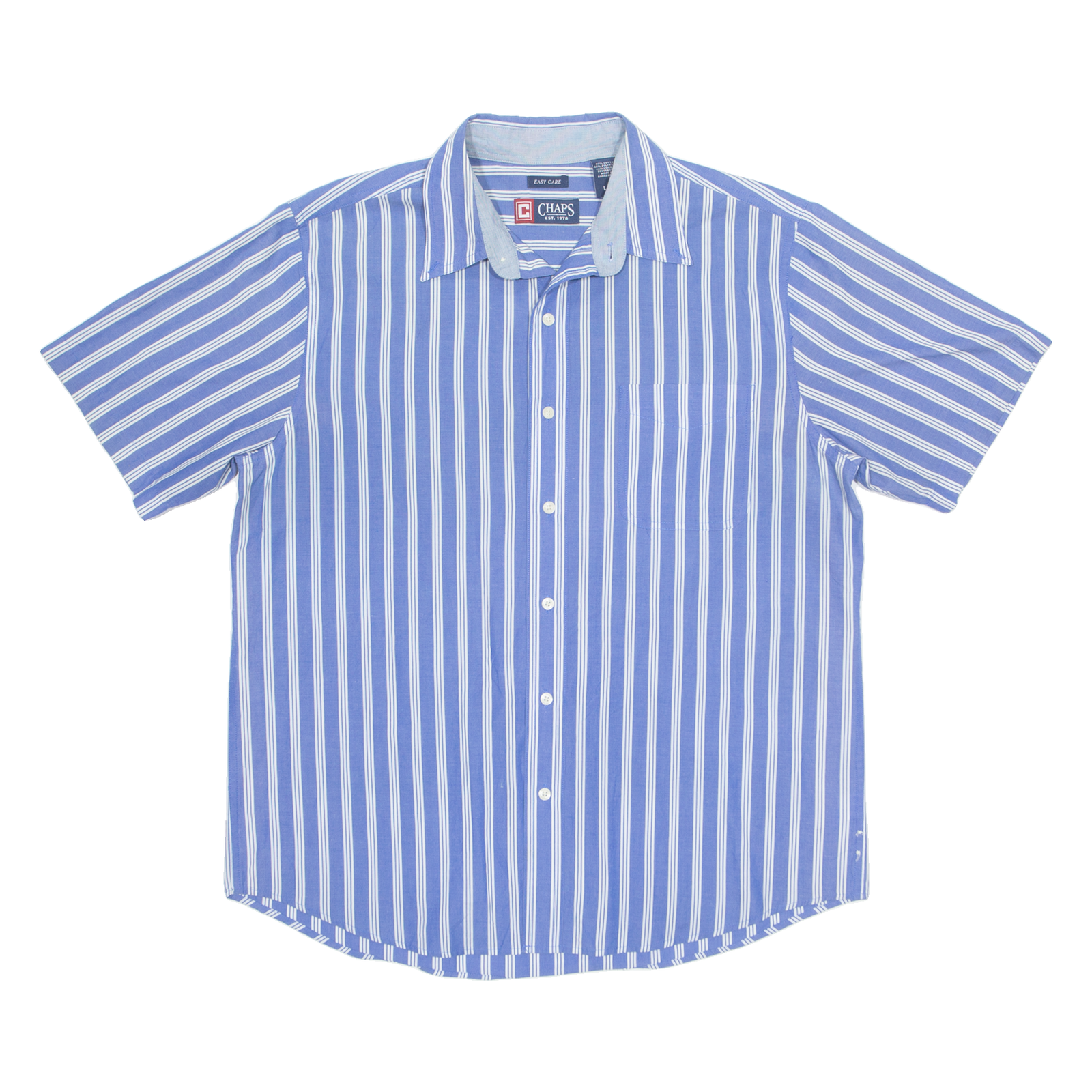 CHAPS Mens Shirt Blue Striped L Refurbished - N/A refurbished available on Cerqular