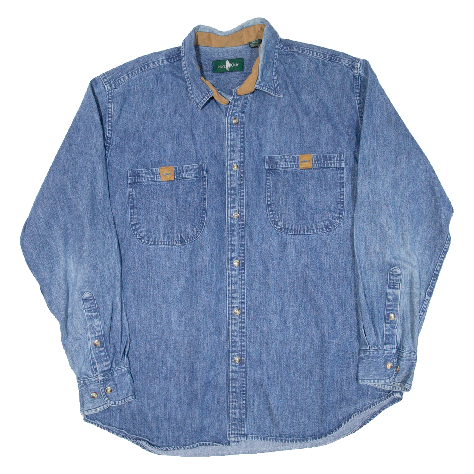HUNT CLUB Mens Denim Shirt Blue Long Sleeve L Refurbished - N/A refurbished available on Cerqular