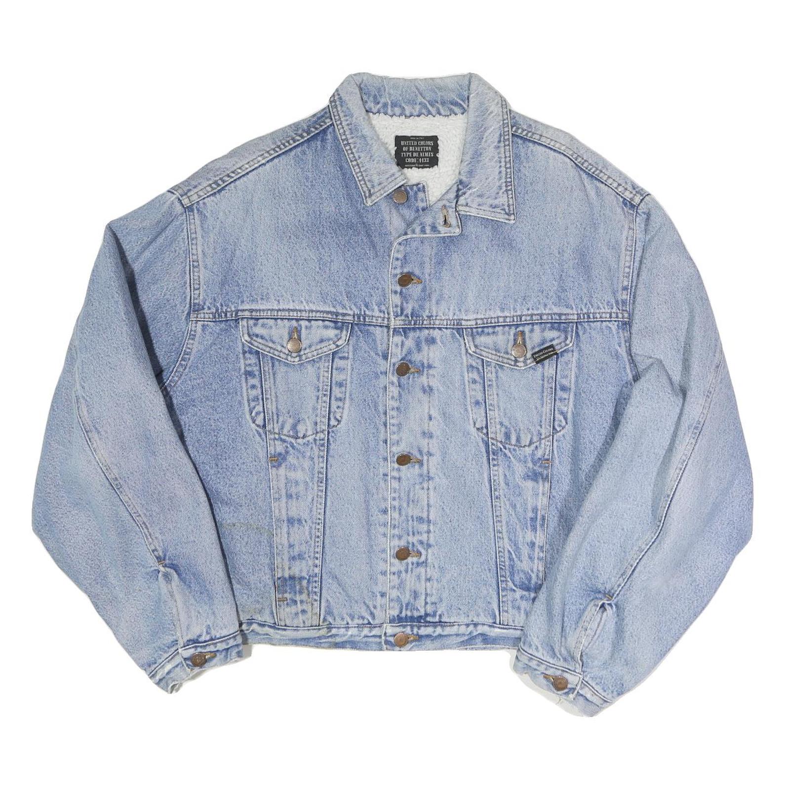 UNITED COLORS OF BENETTON Mens Blue Denim Jacket XL Woven Button Classic Casual Refurbished - N/A refurbished available on Cerqular