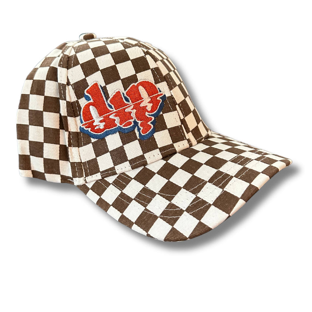 The Dip Hat - 100% of the profits go to Breast Cancer Screenings | Color: Brown & White Check Refurbished - Dip Sustainable Hair Care refurbished available on Cerqular