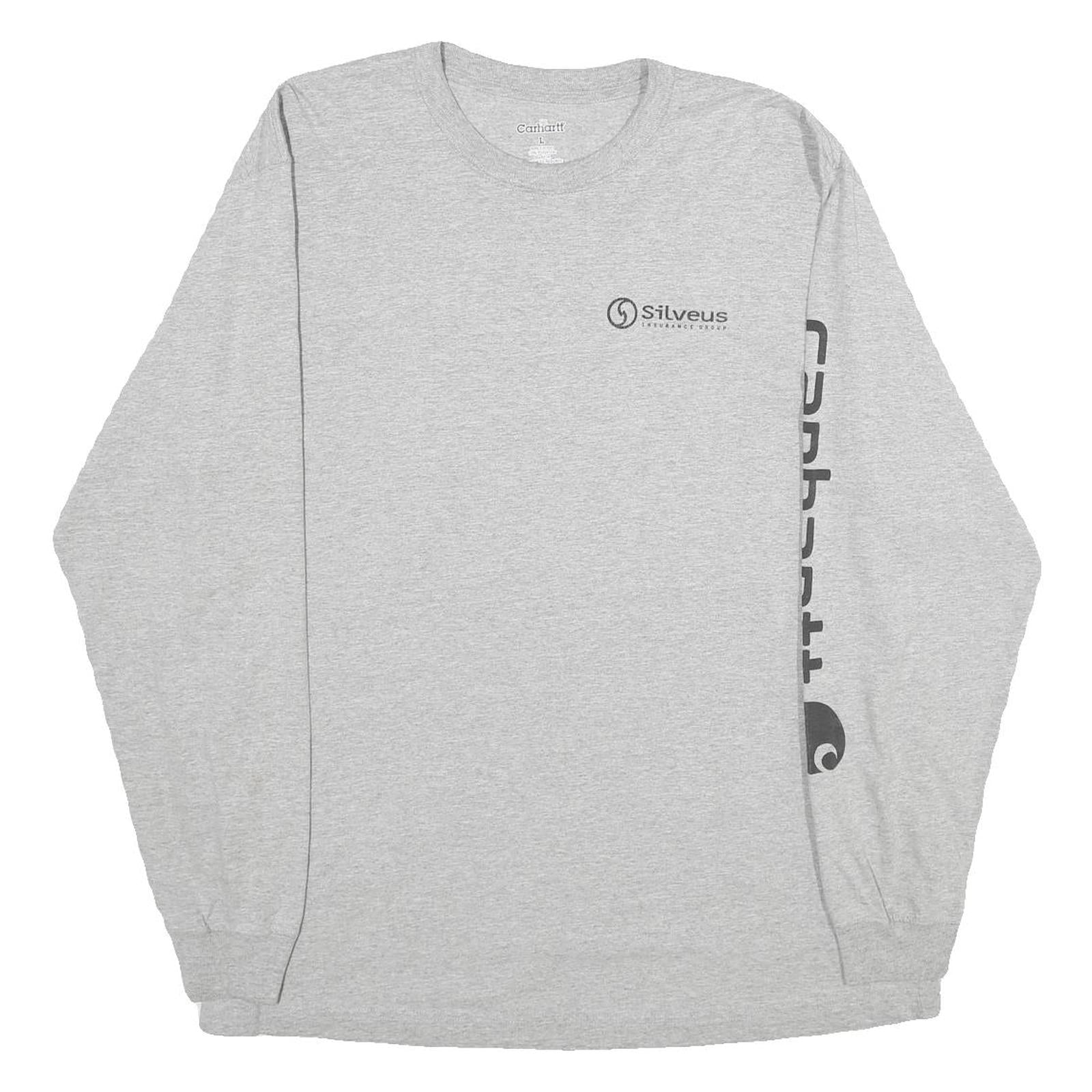 CARHARTT Mens Grey Long Sleeve Crew Neck Cotton Blend Logo Graphic L Refurbished - N/A refurbished available on Cerqular