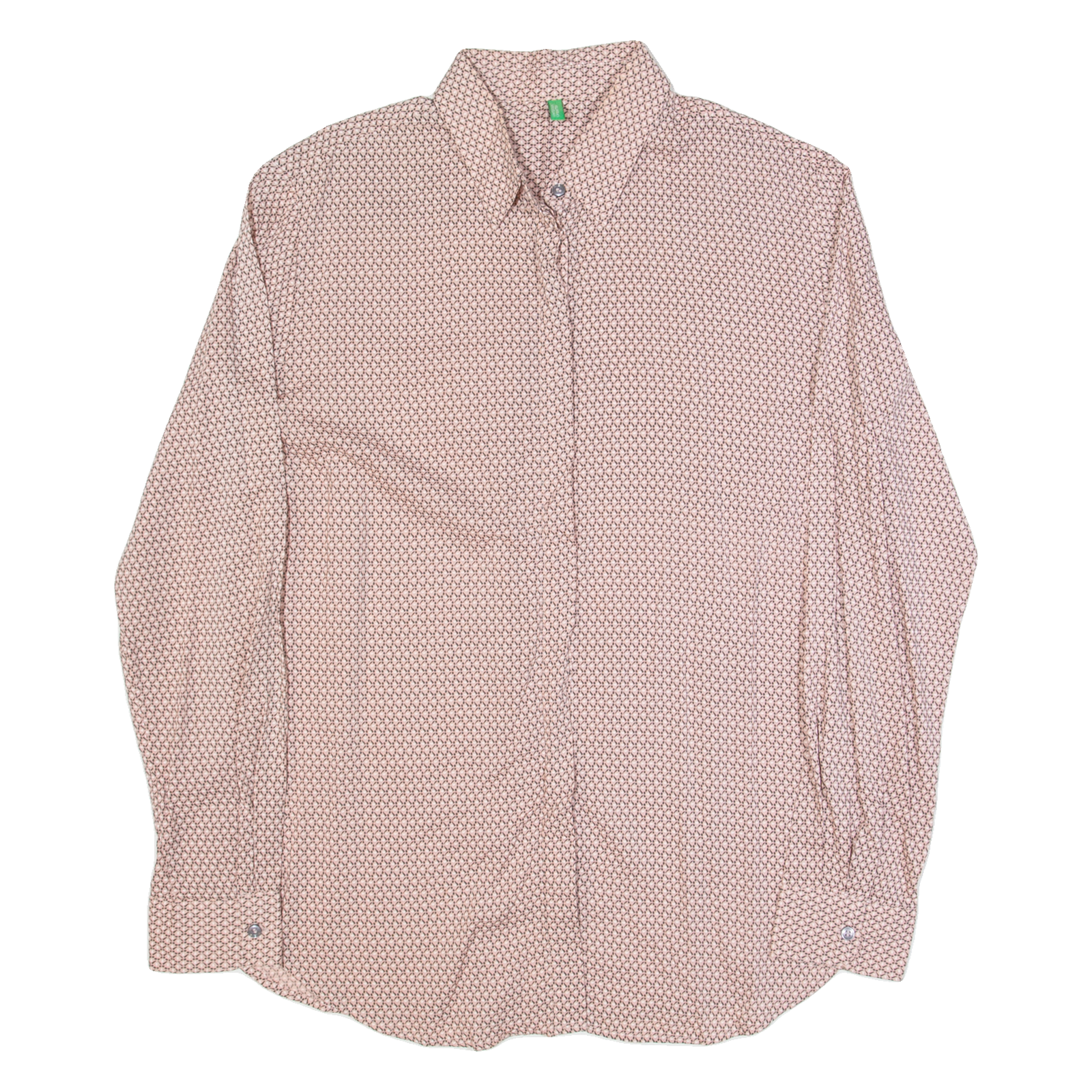 BENETTON Womens Shirt Pink Crazy Pattern Long Sleeve L Refurbished - N/A refurbished available on Cerqular